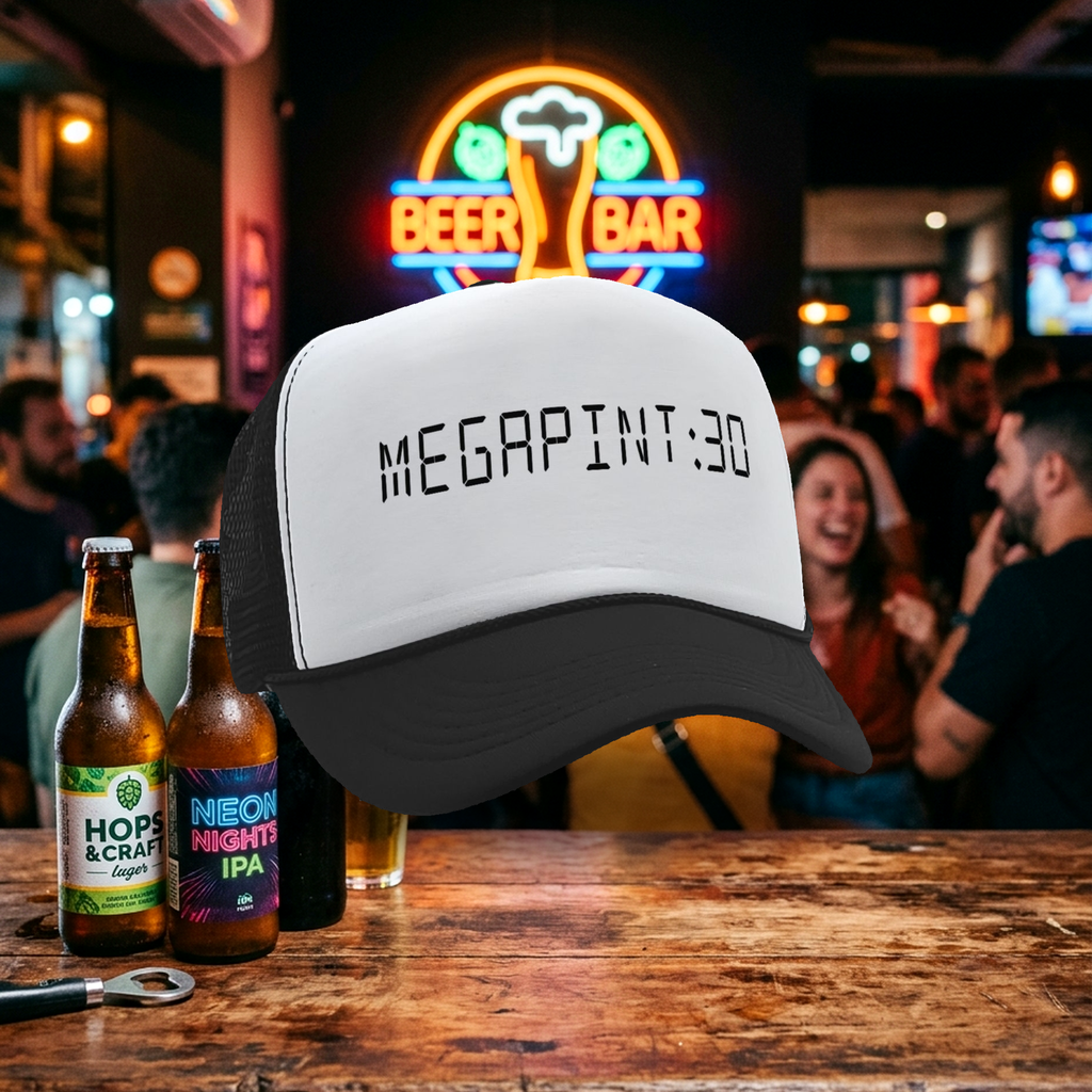 MEGAPINT30 - Vintage Retro Style Trucker Cap Hat - Five Panel Retro Style TRUCKER Cap