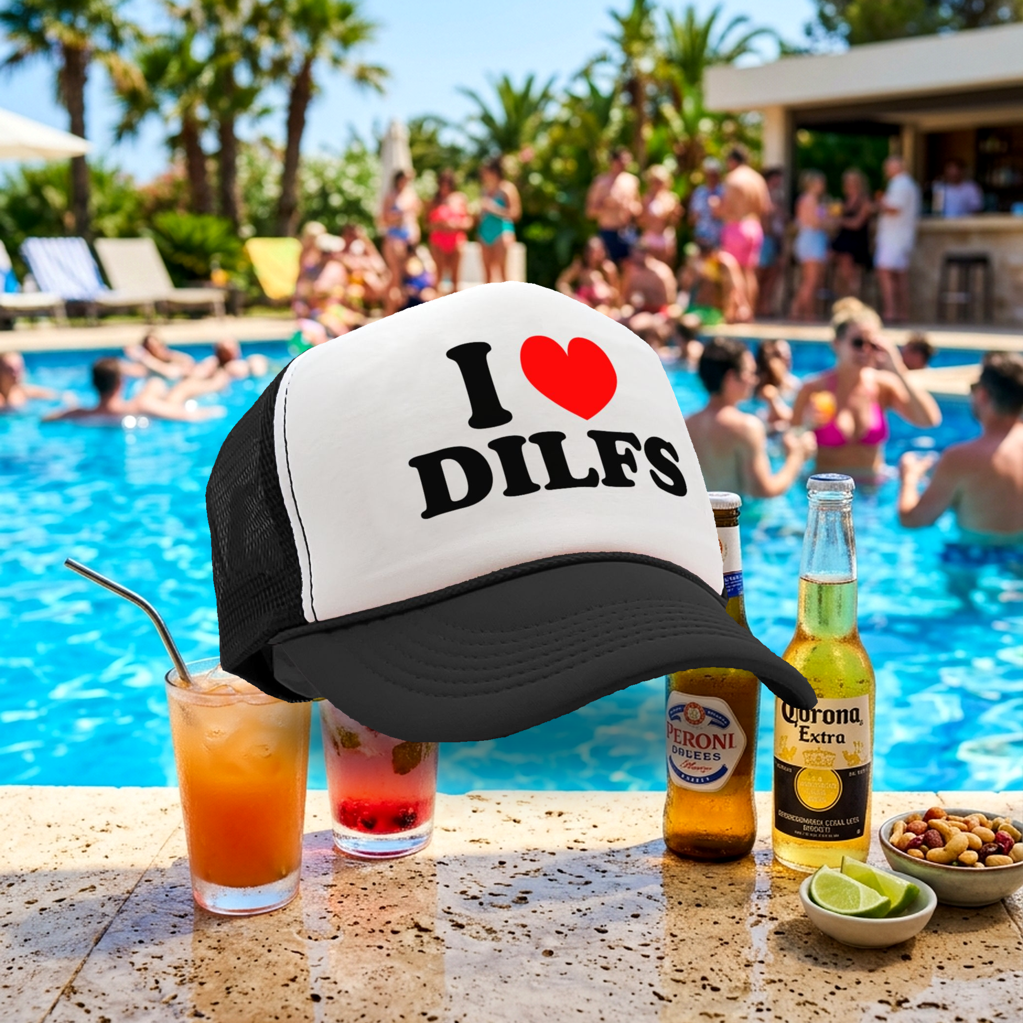 I Heart DILFS - Vintage Retro Style Trucker Cap Hat - Five Panel Retro Style TRUCKER Cap