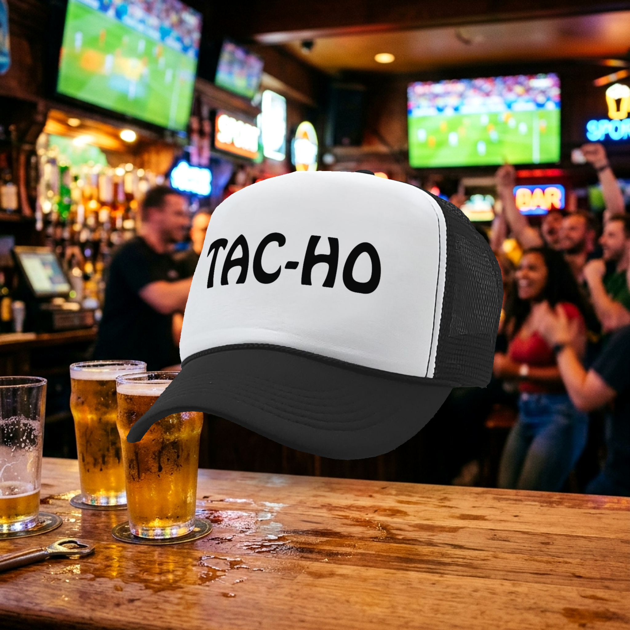 TAC-HO - Vintage Retro Style Trucker Cap Hat - Five Panel Retro Style TRUCKER Cap