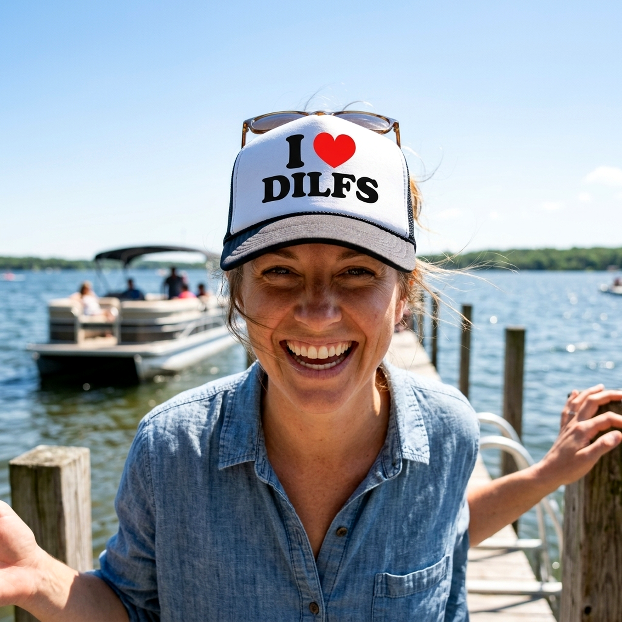 I Heart DILFS - Vintage Retro Style Trucker Cap Hat - Five Panel Retro Style TRUCKER Cap