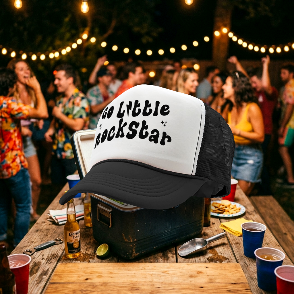 Go Little Rockstar - viral video - Vintage Retro Style Trucker Cap Hat - Five Panel Retro Style TRUCKER Cap