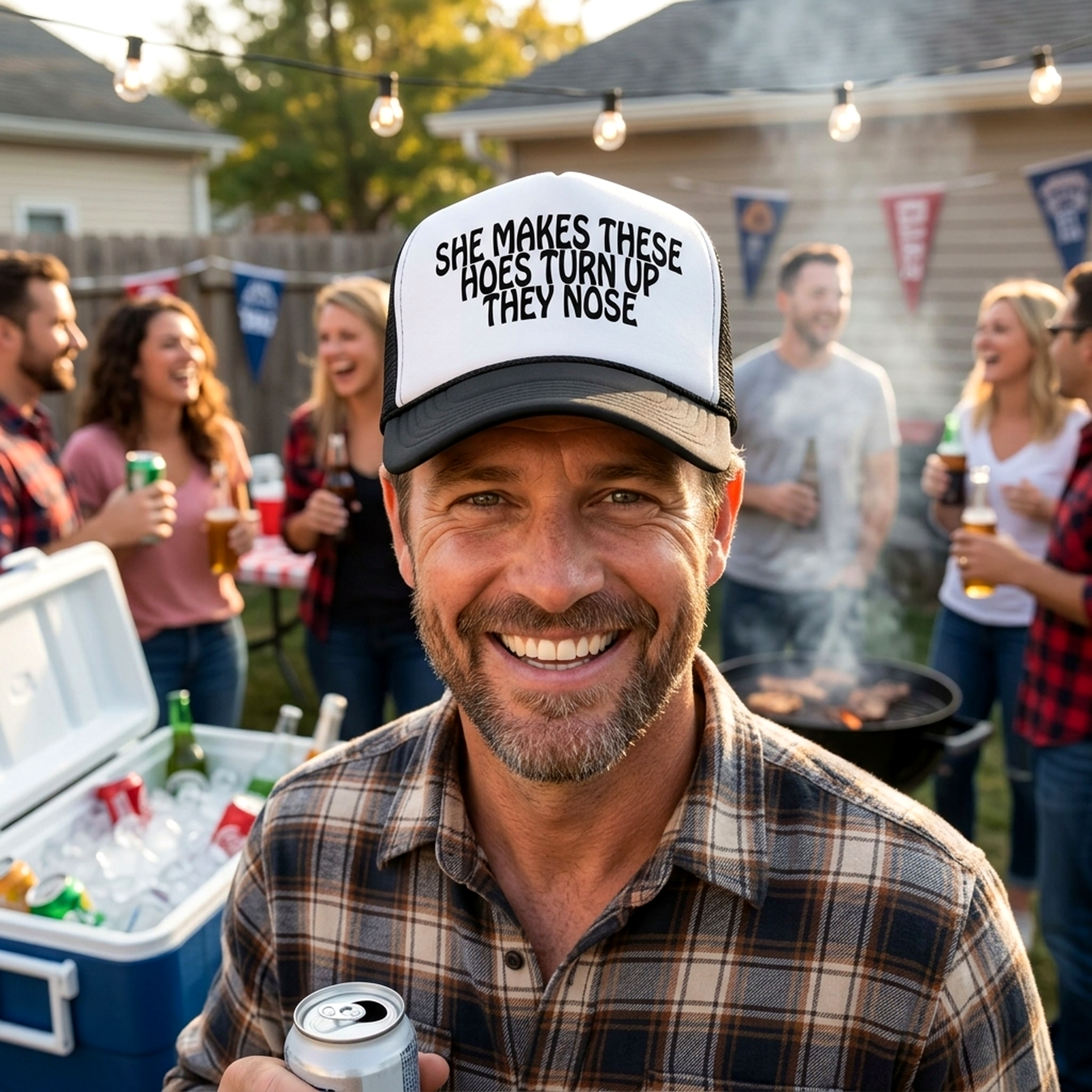 She Make These Hoes Turn Up Their Nose - Vintage Retro Style Trucker Cap Hat - Five Panel Retro Style TRUCKER Cap