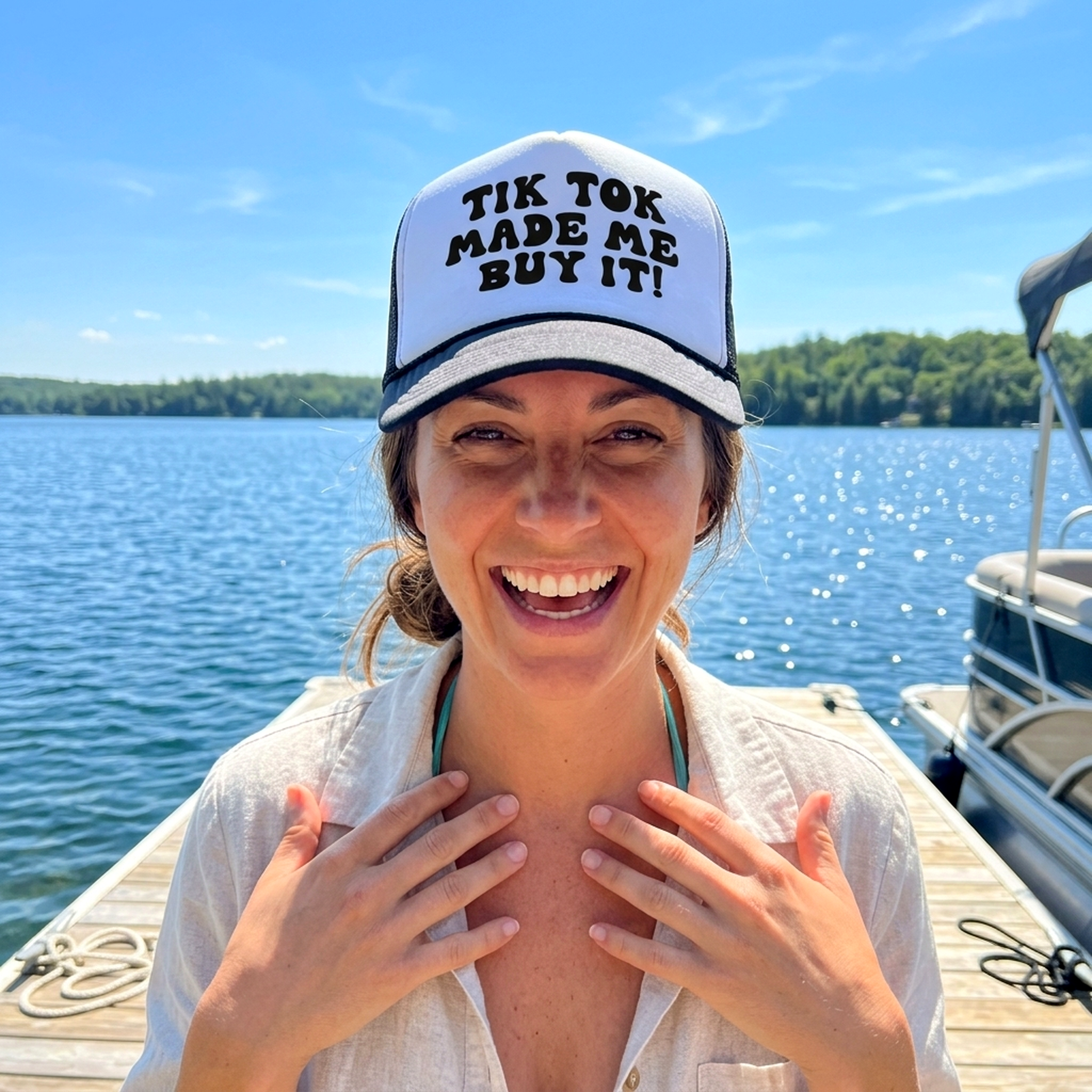 TIK TOK Made Me Buy It - viral video - Vintage Retro Style Trucker Cap Hat - Five Panel Retro Style TRUCKER Cap