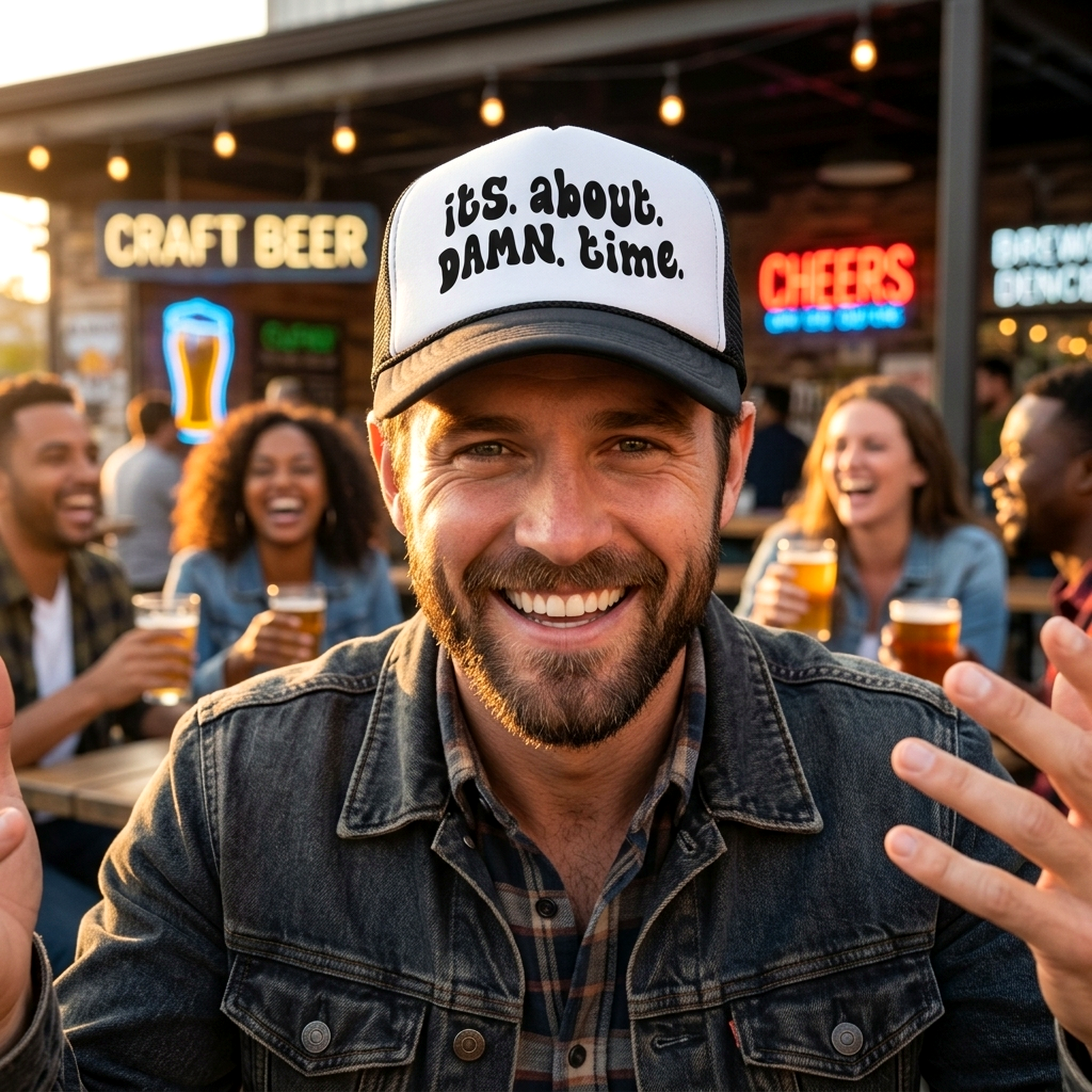 its. about. damn. time. - viral video - Vintage Retro Style Trucker Cap Hat - Five Panel Retro Style TRUCKER Cap
