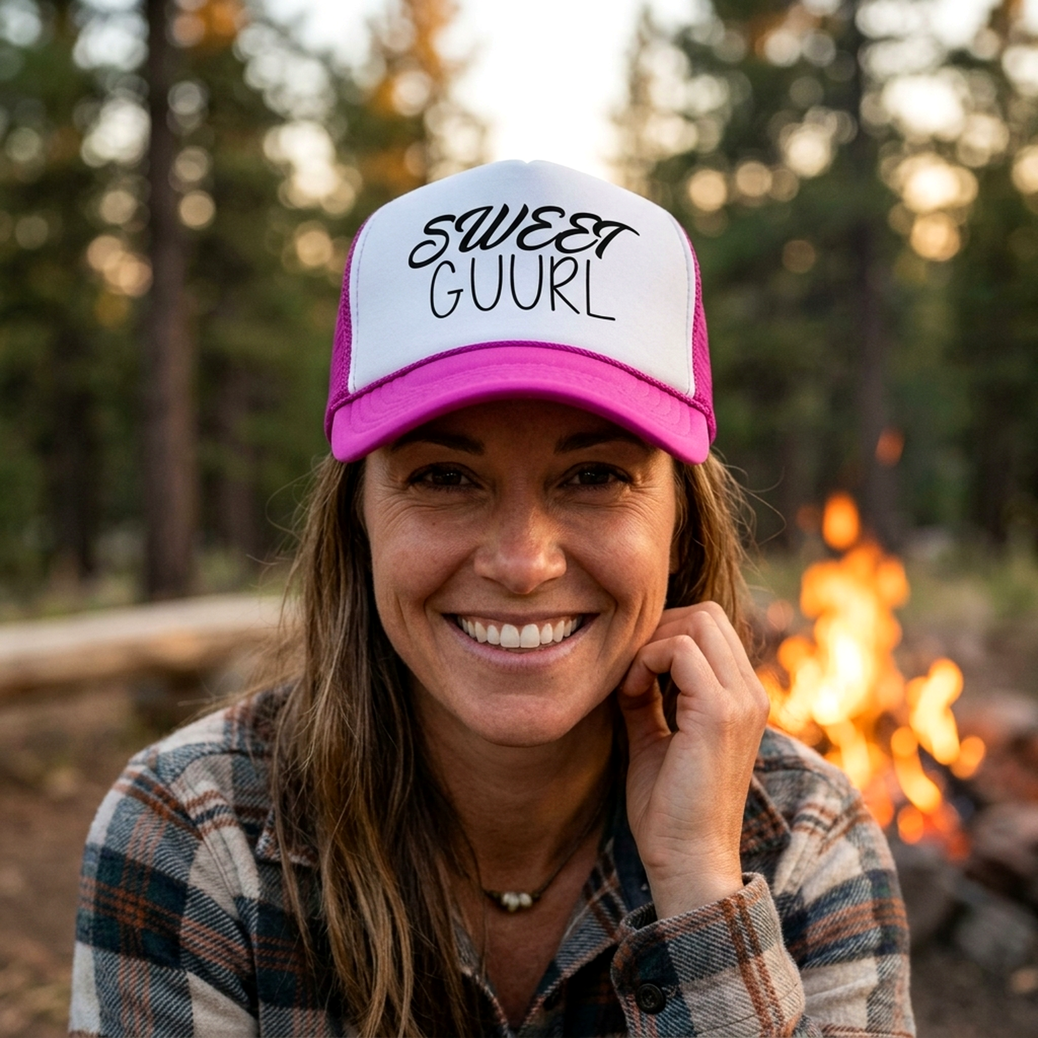 Sweet Guurl - viral video - Vintage Retro Style Trucker Cap Hat - Five Panel Retro Style TRUCKER Cap