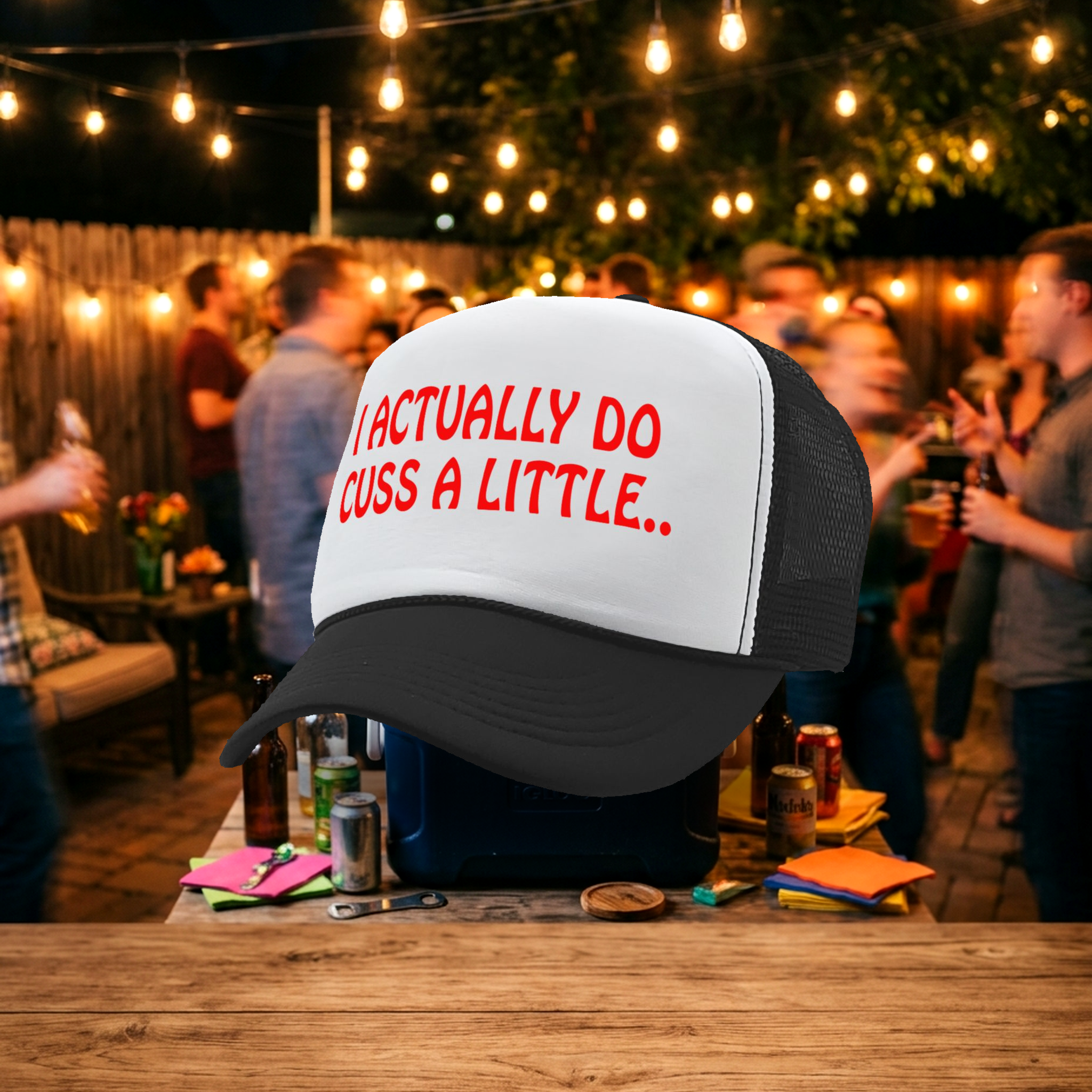 I Actually DO Cuss A Little - viral video - Vintage Retro Style Trucker Cap Hat - Five Panel Retro Style TRUCKER Cap