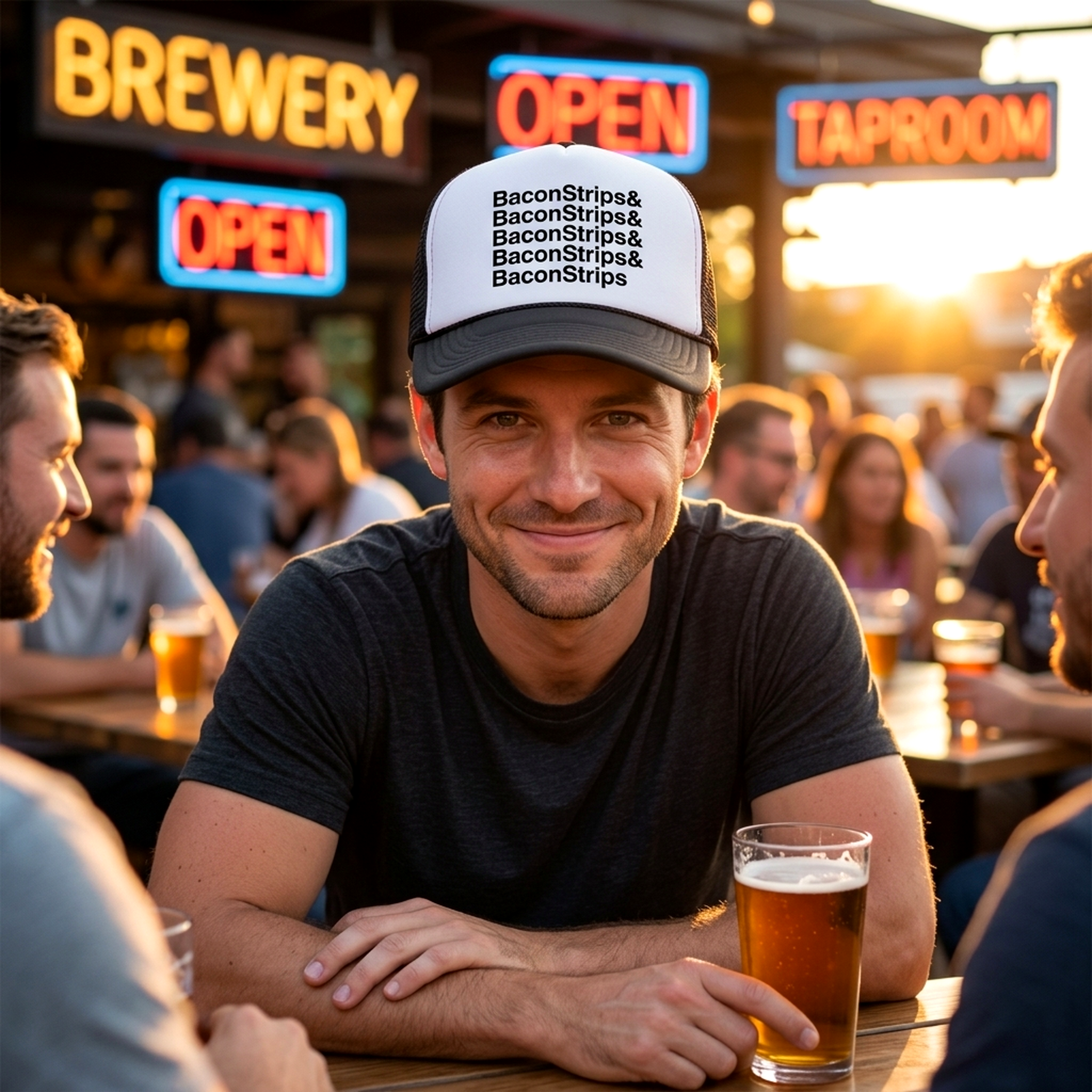 Bacon Strips Trucker Hat - Mesh Cap