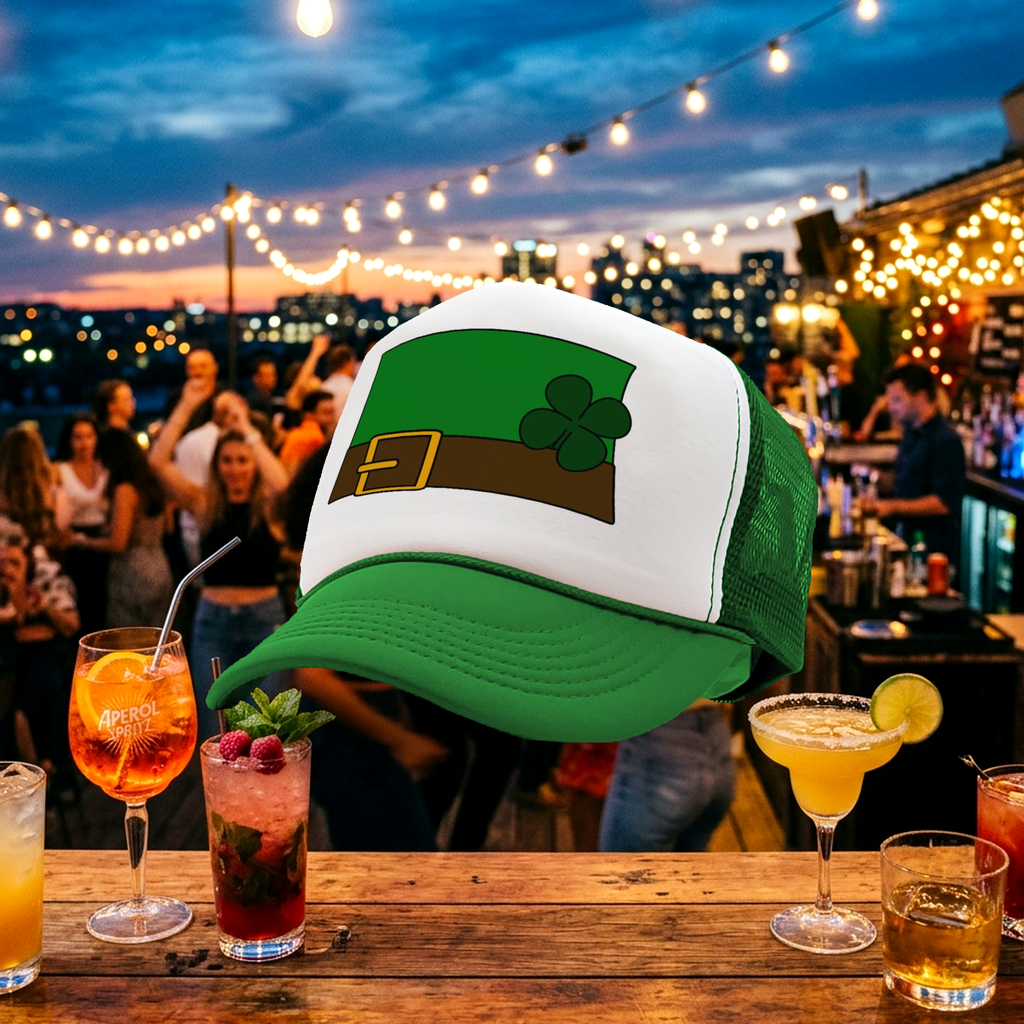 LEPRECHAUN - st paddys day patricks irish ireland - Vintage Retro Style Trucker Cap Hat