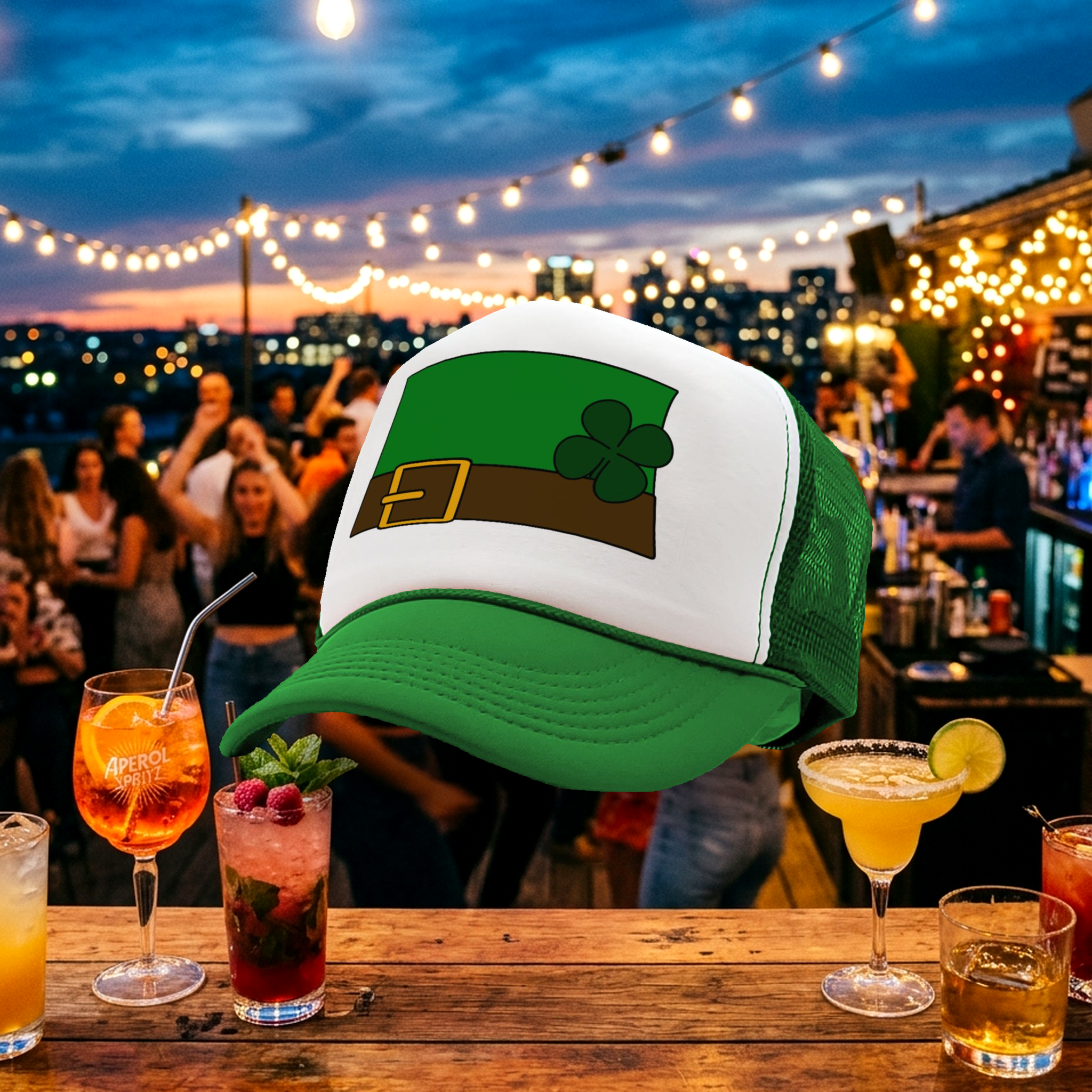 LEPRECHAUN - st paddys day patricks irish ireland - Vintage Retro Style Trucker Cap Hat