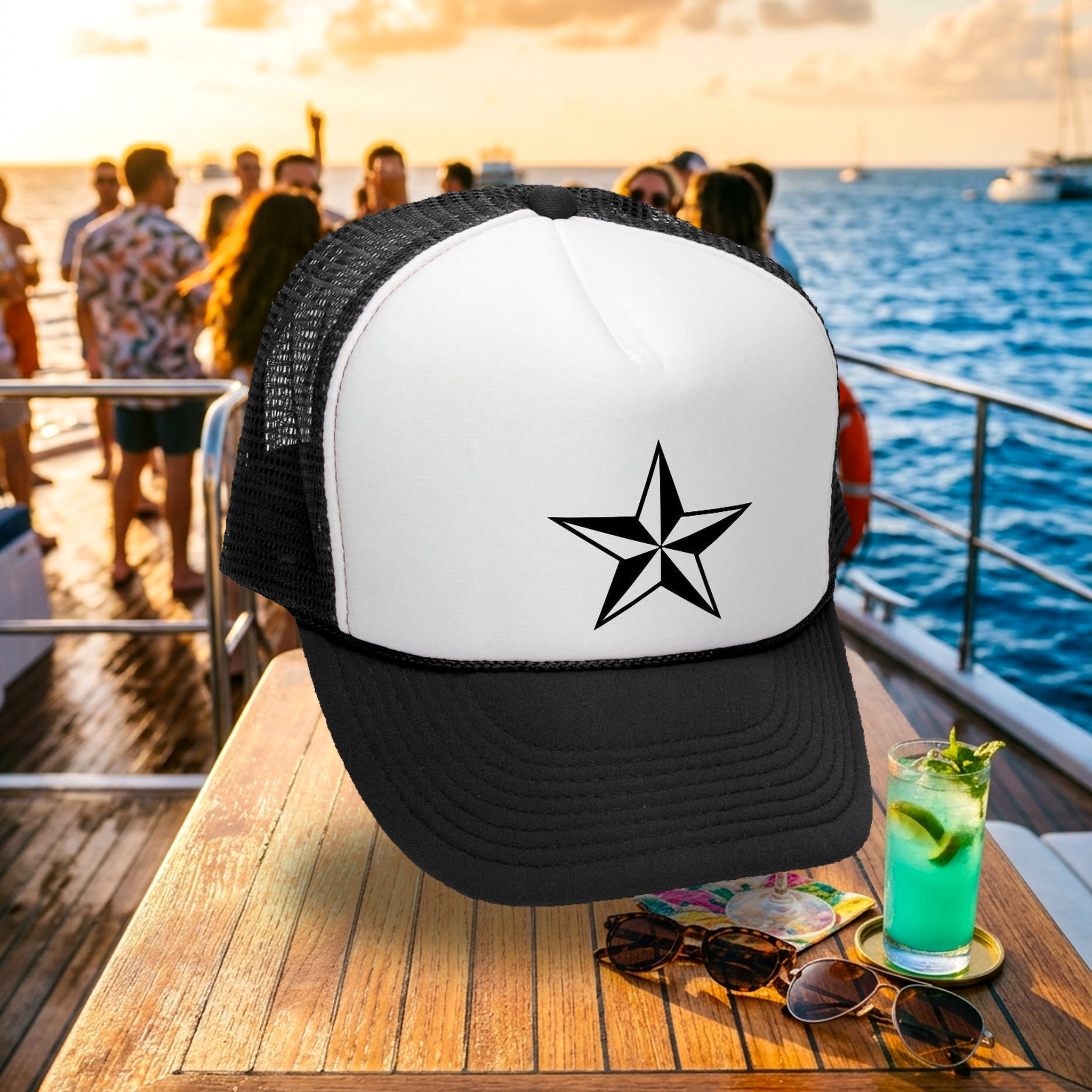 Nautical Star Trucker Hat - Mesh Cap