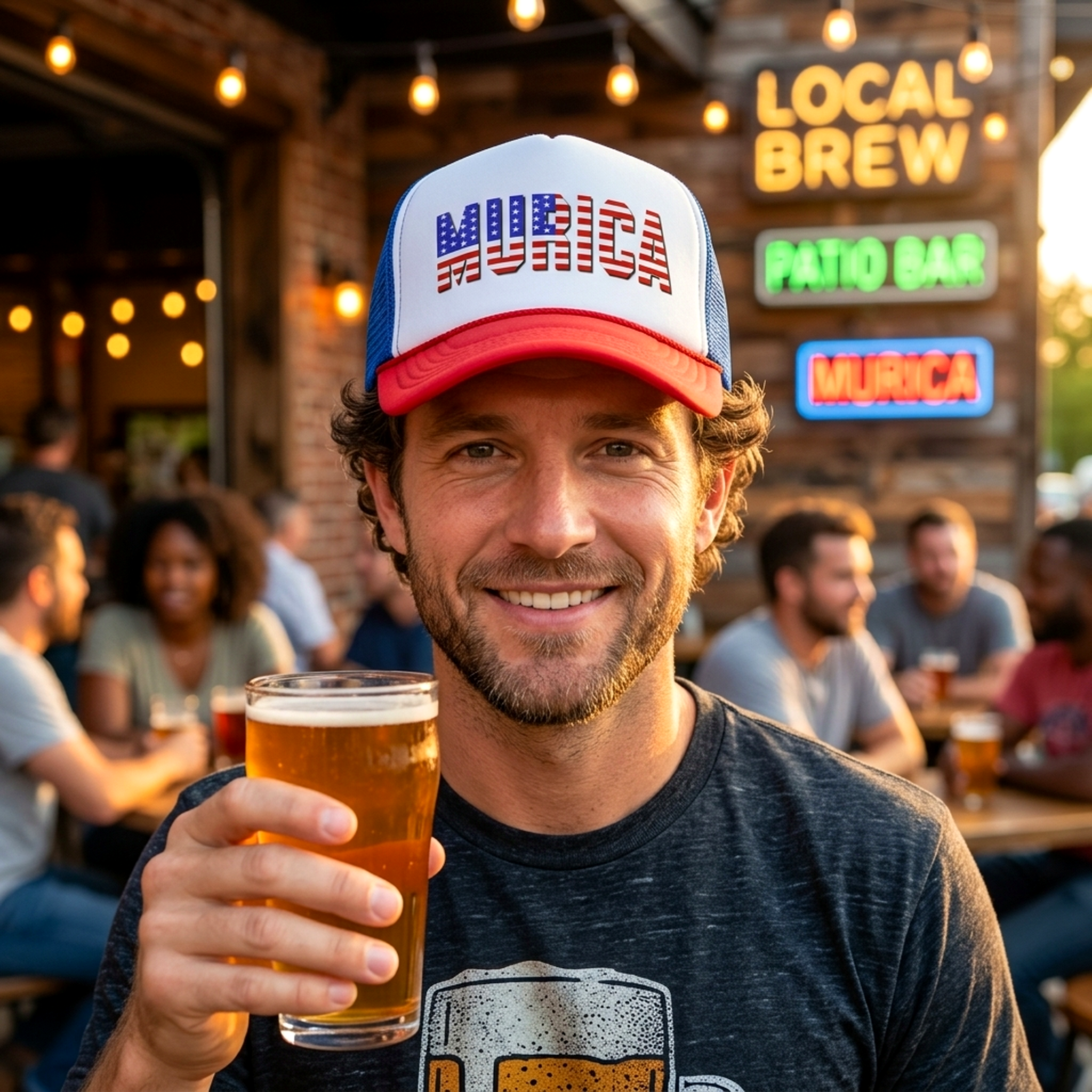 MURICA - america 4th july independence day - Vintage Retro Style Trucker Cap Hat