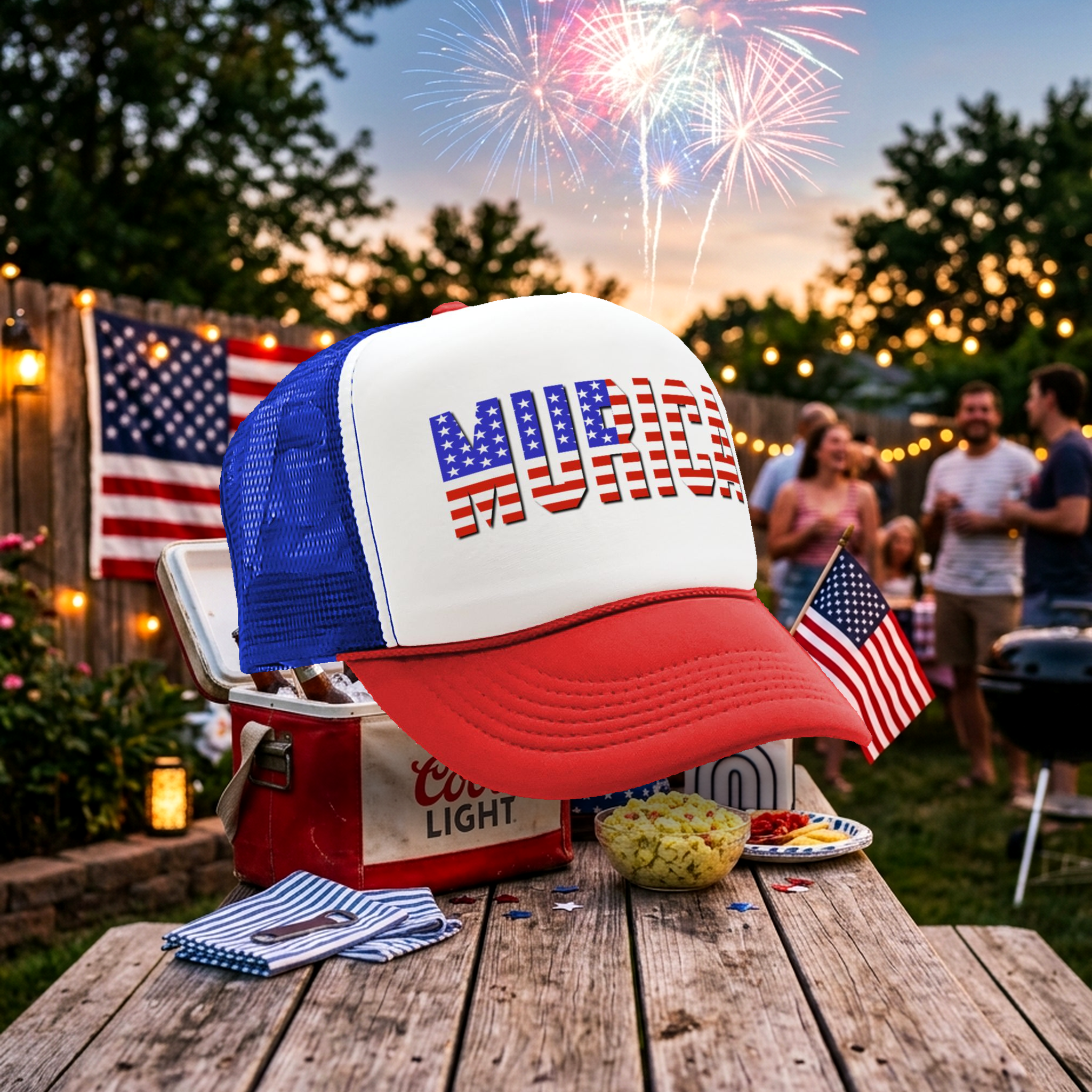MURICA - america 4th july independence day - Vintage Retro Style Trucker Cap Hat