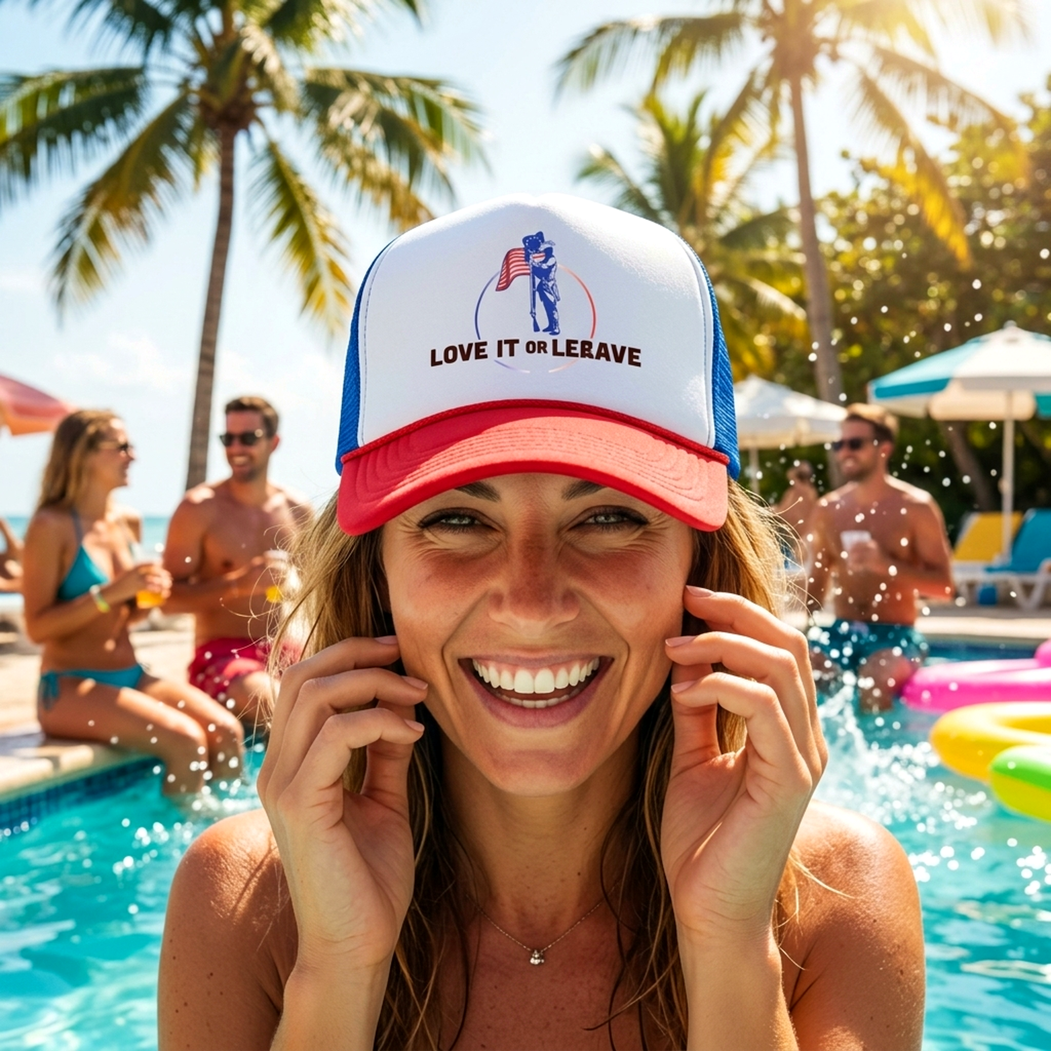 LOVE IT or LEAVE - America usa patriot murica - Vintage Retro Style Trucker Cap Hat