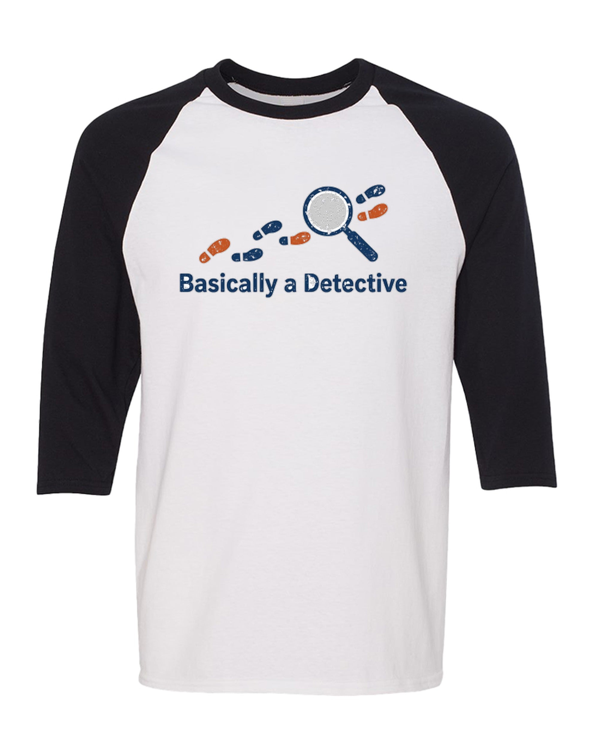 Basically A Detective - Premium Raglan Tee - Black