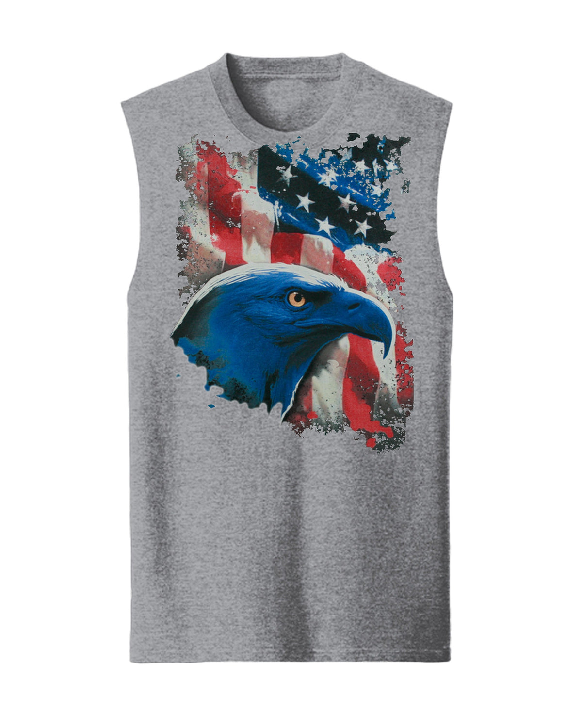 Eagle Flag Freedom Patriot Abd? - Jersey Muscle Tank - Sport Grey