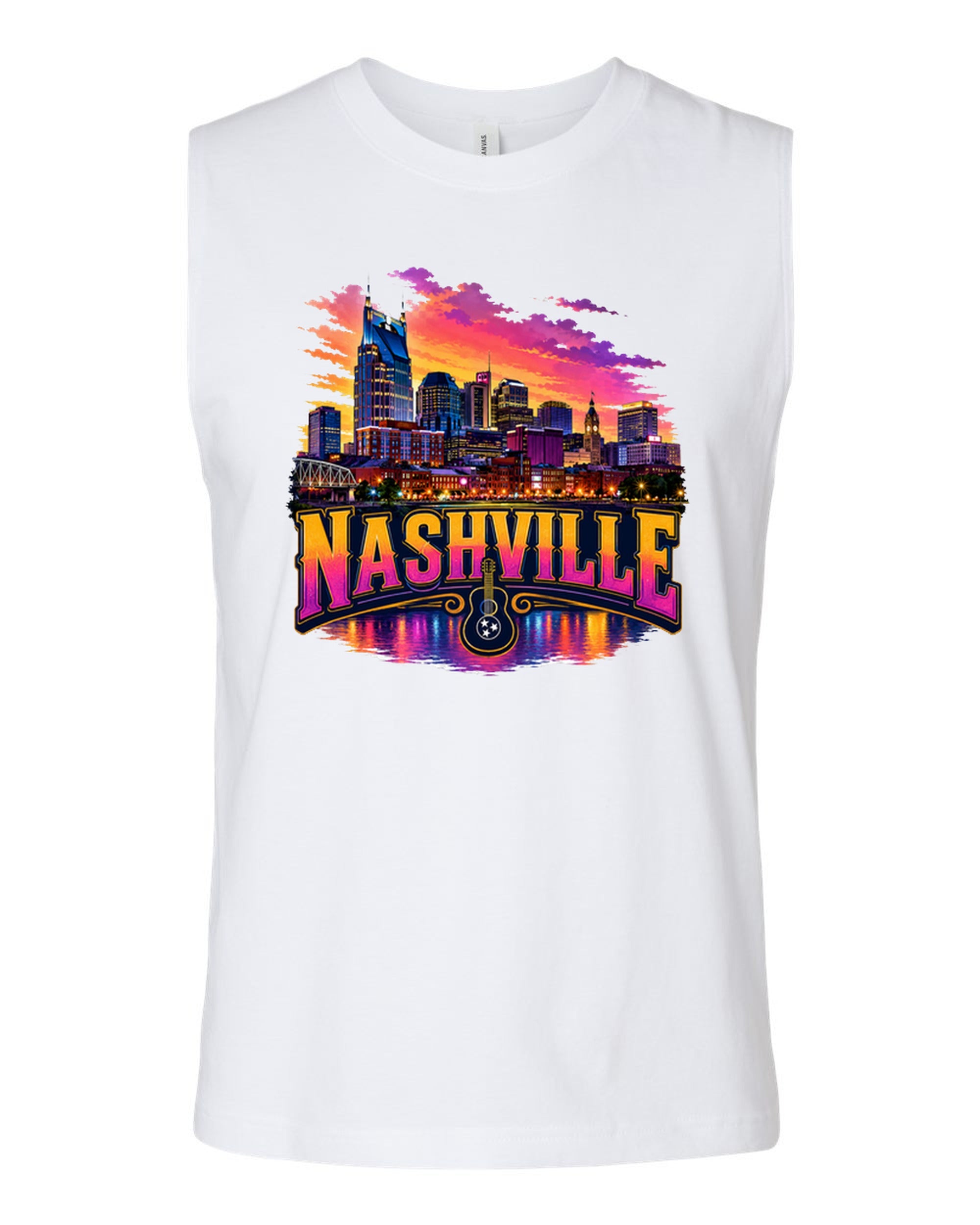 Nashville - Jersey Muscle Tank - White