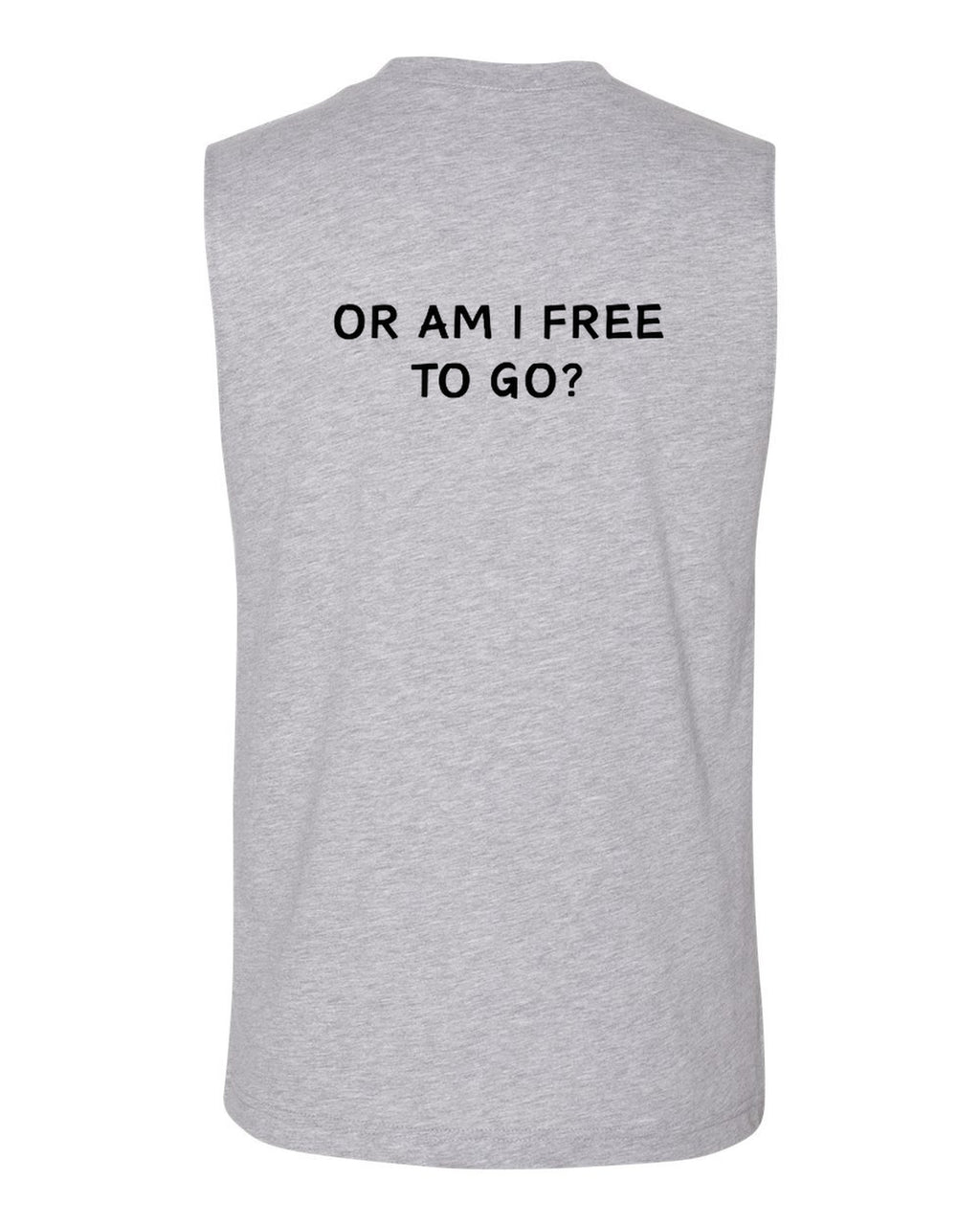 Am I Being Detained - Jersey Muscle Tank - Athletic Heather (back)