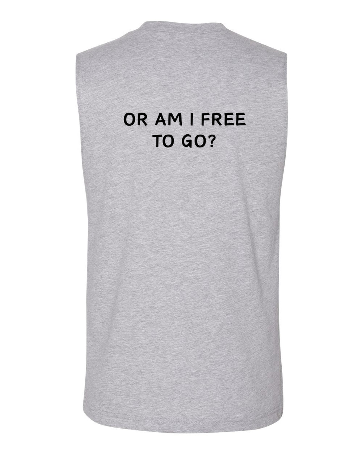 Am I Being Detained - Jersey Muscle Tank - Athletic Heather (back)