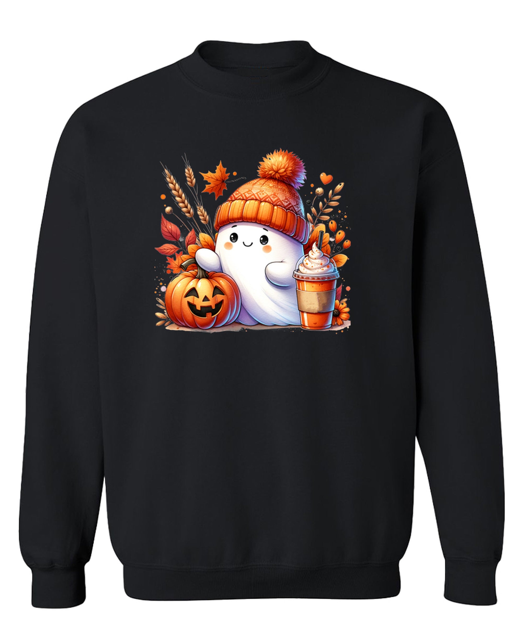 Cute Fall Ghost - Sweatshirt - Black