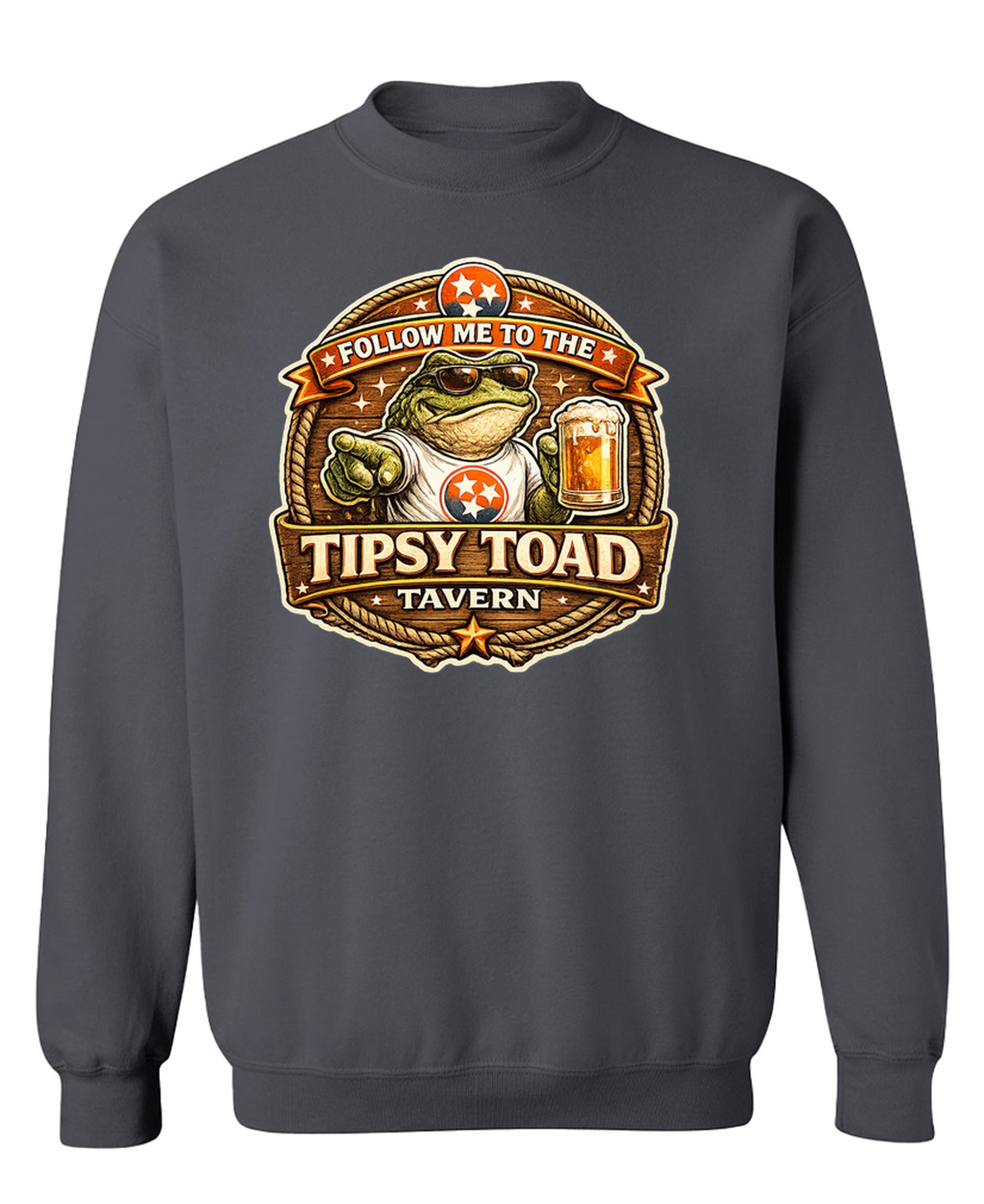 Tavern Crewneck Sweatshirt Country Music Bar Honky Tonk Western Gift Men Women - Charcoal