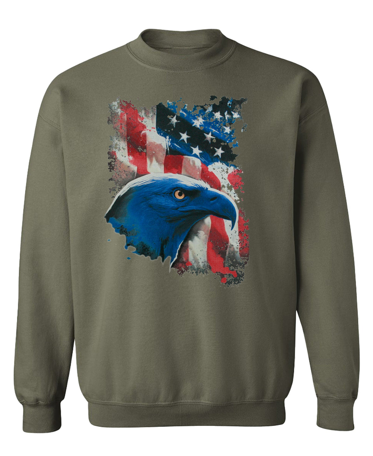 Eagle Flag Freedom Patriot Abd? - Sweatshirt - Military Green