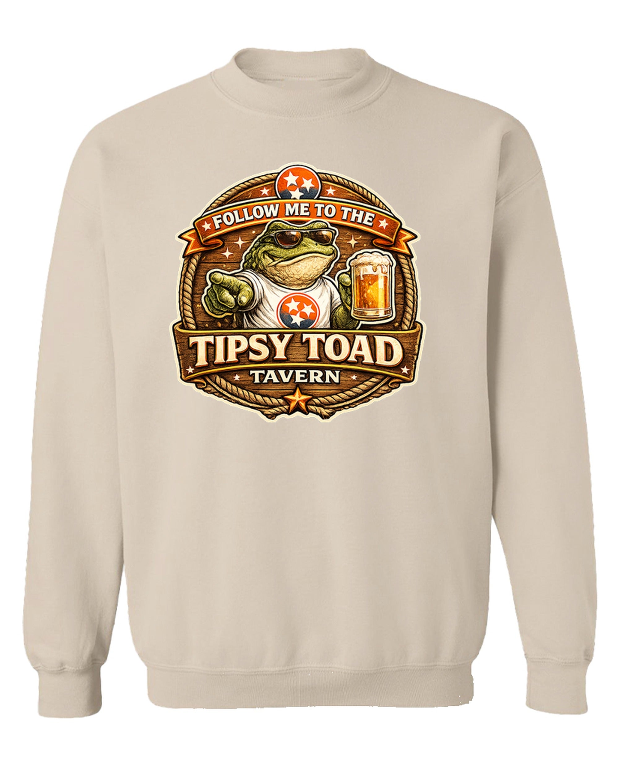 Tavern Crewneck Sweatshirt Country Music Bar Honky Tonk Western Gift Men Women - Sand
