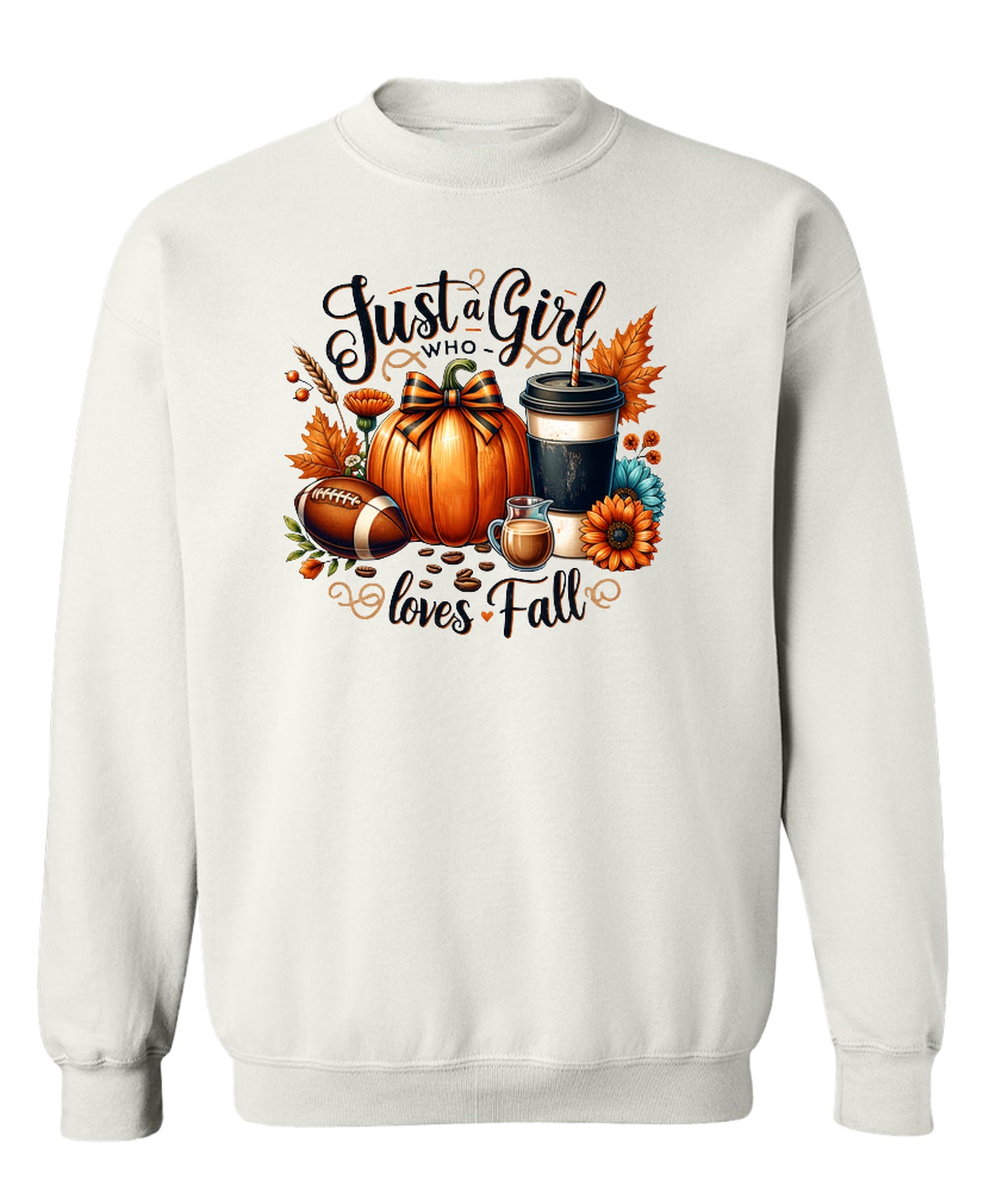 Just Girl Who Loves Fall - Sweatshirt - White