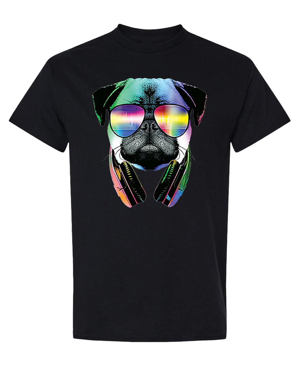 Dj Pug - T-Shirt - Black
