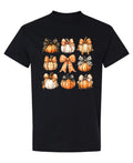 Fall Pumpkins Bows Coquette - T-Shirt - Black