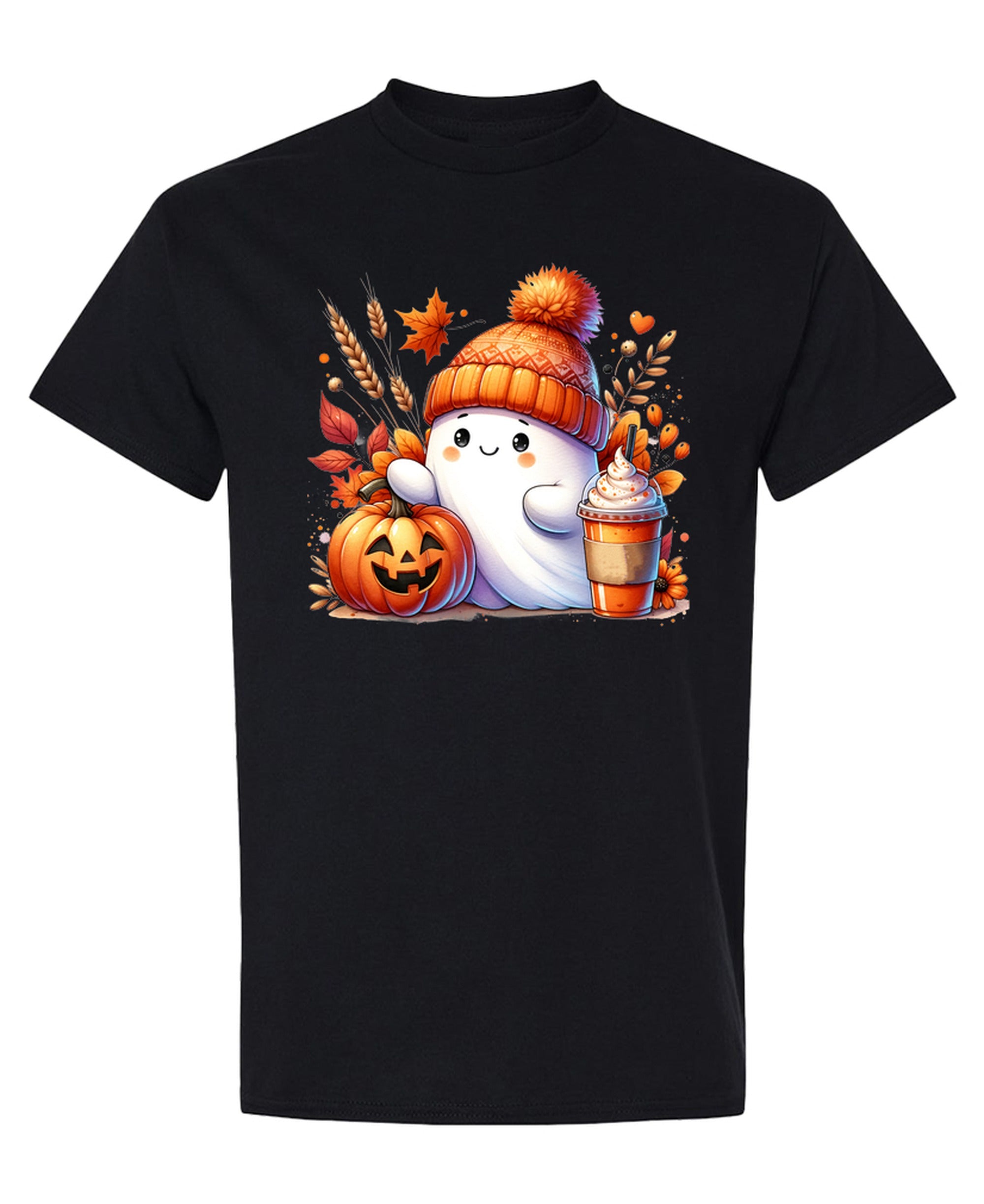 Cute Fall Ghost - T-Shirt - Black