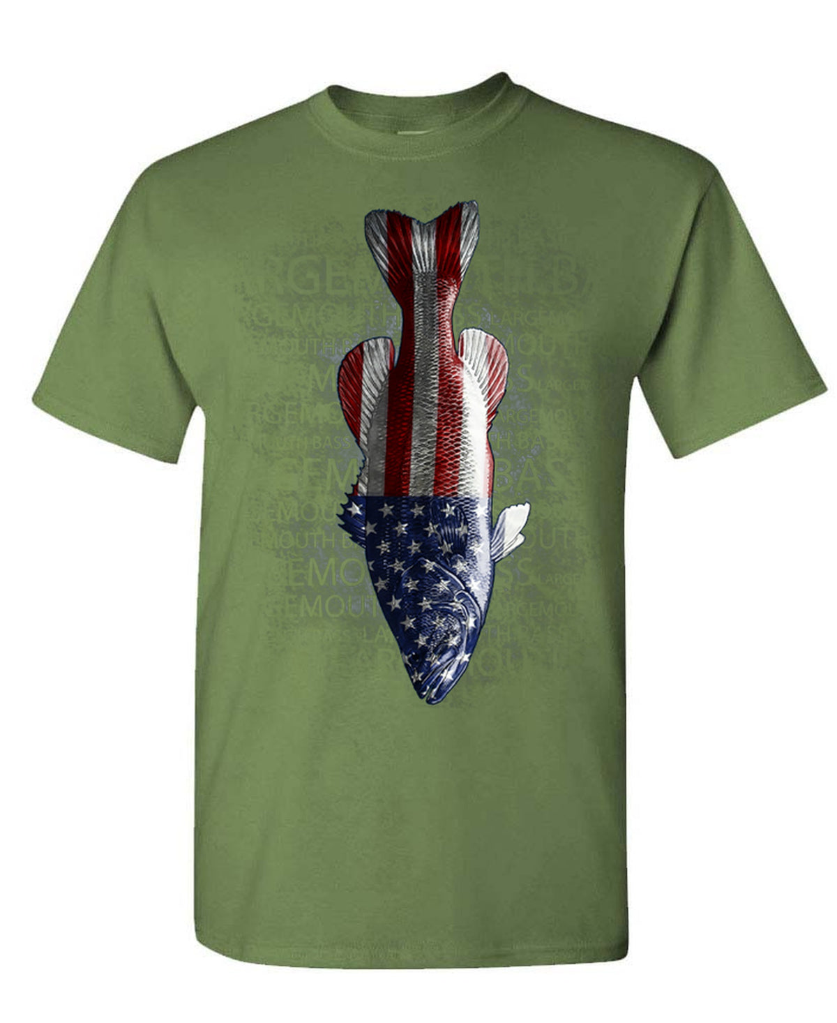 Bass Flag - T-Shirt - Military Green
