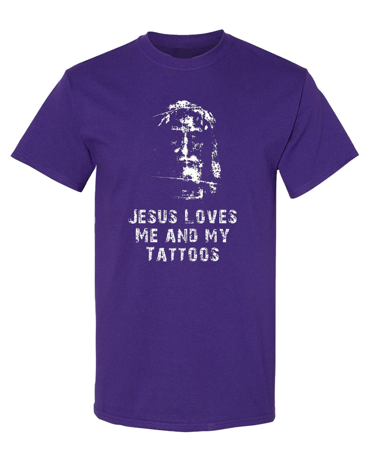 Jesus Love Me And My Tattoos - T-Shirt - Purple