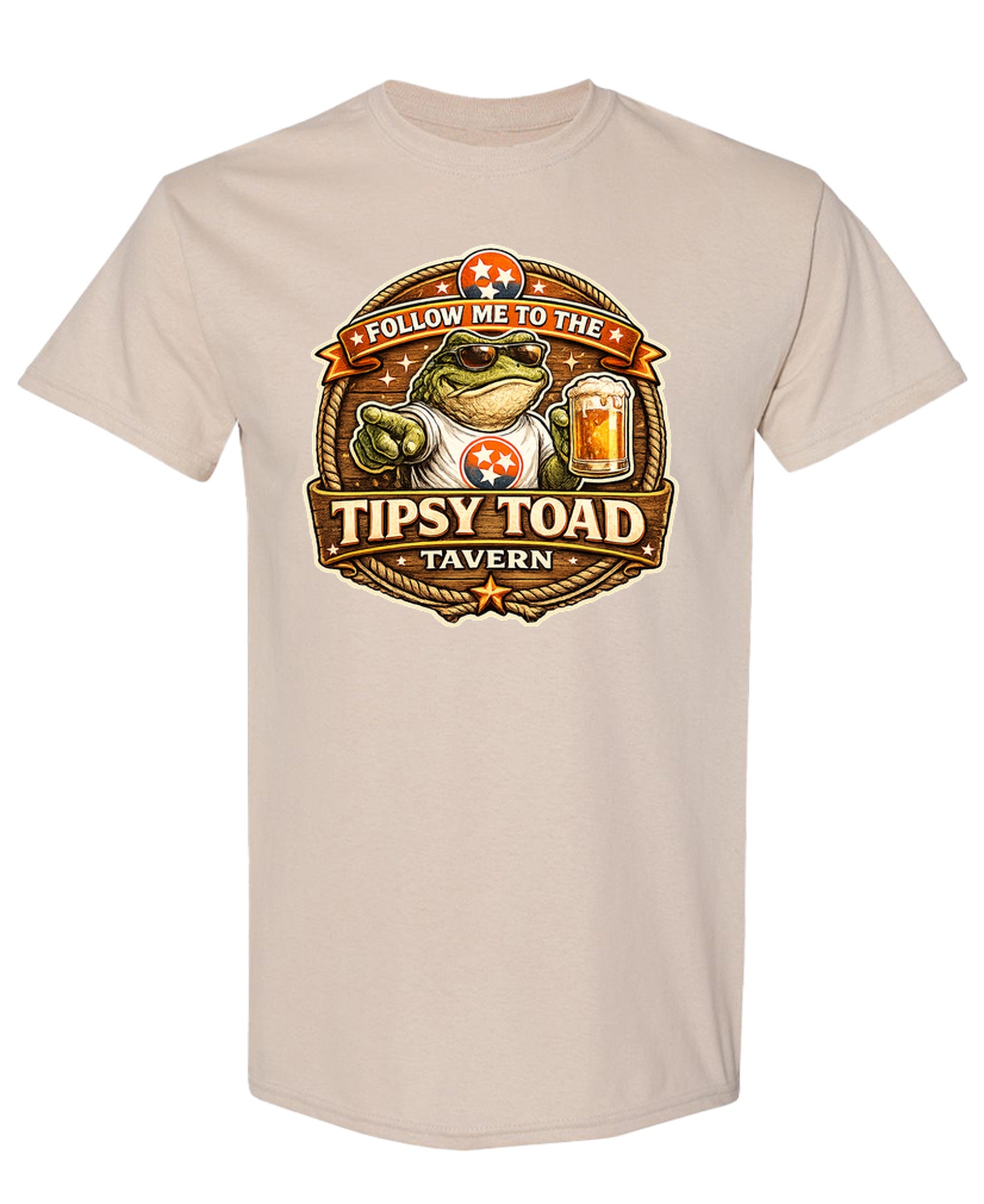 T-Shirt Funny Country Bar Honky Tonk Western Tee Men Women - Sand
