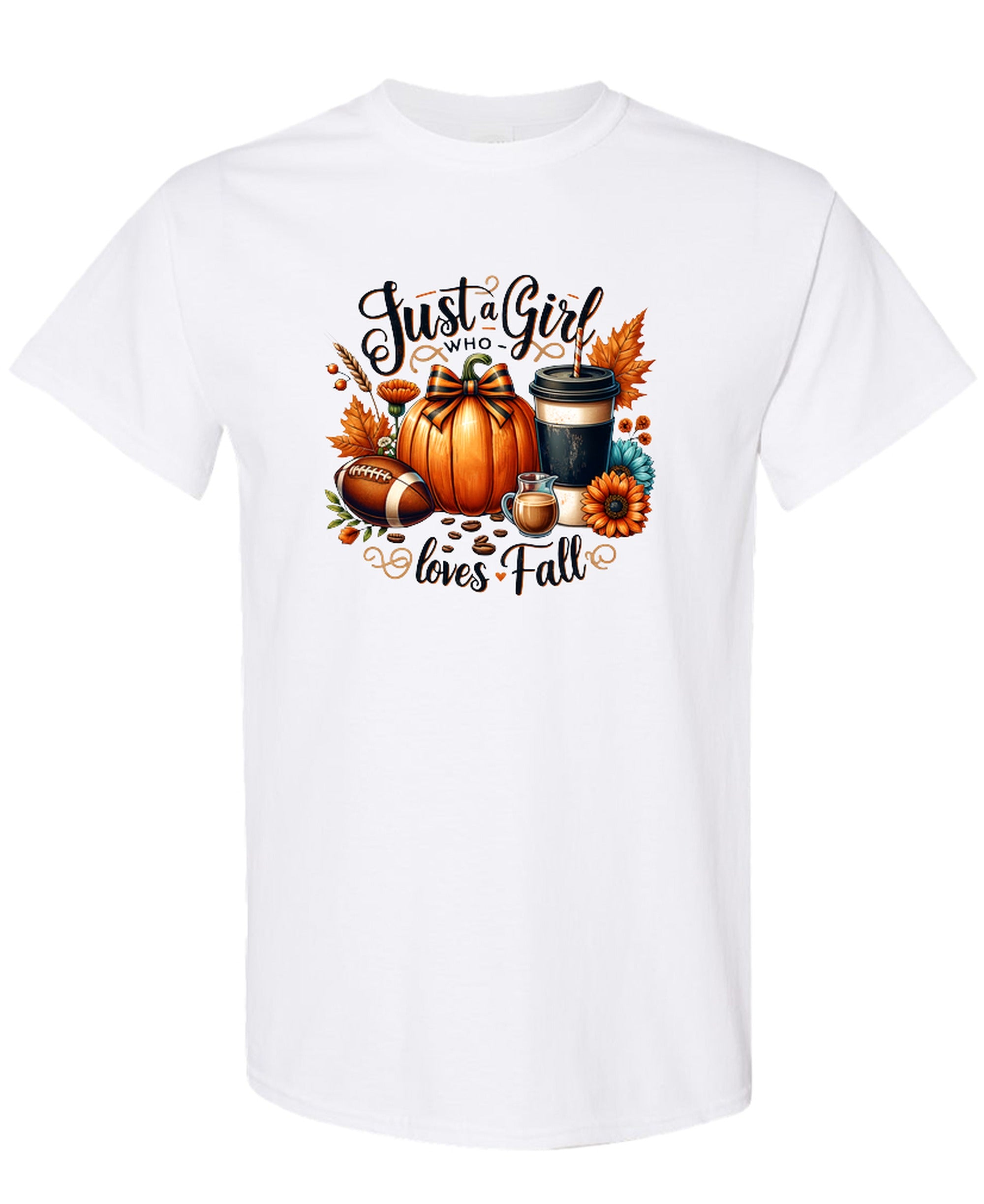 Just Girl Who Loves Fall - T-Shirt - White
