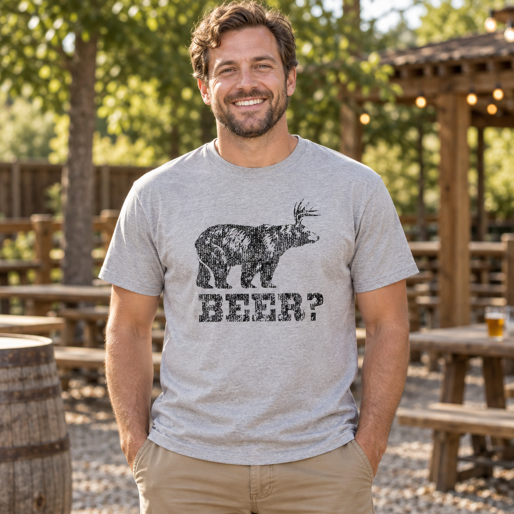 Deer Beer Bear — Ash T-Shirt — lifestyle alt