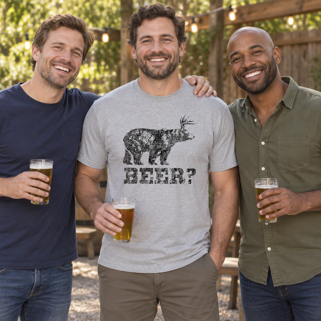 Deer Beer Bear — Ash T-Shirt — lifestyle group