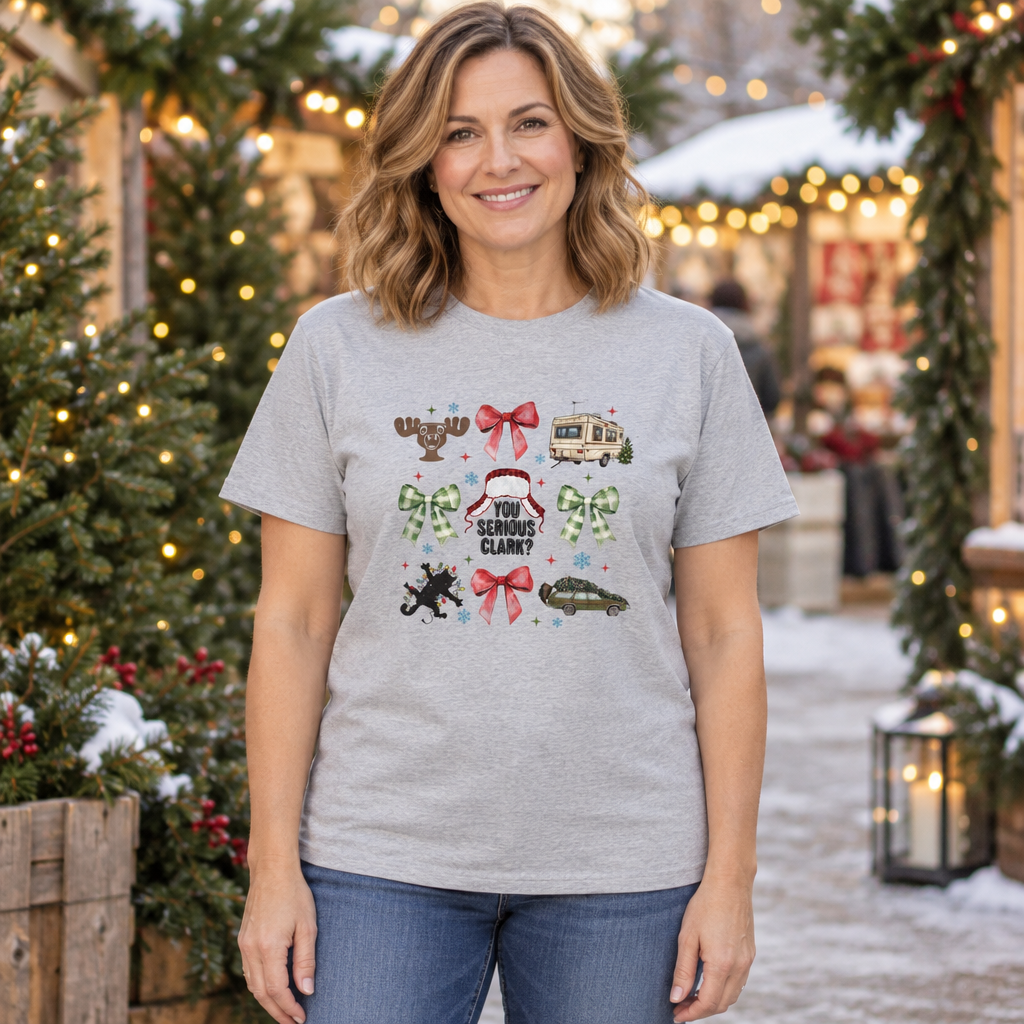 Griswold Christmas You Serious Clark? Funny — Ash Grey T-Shirt — lifestyle hero