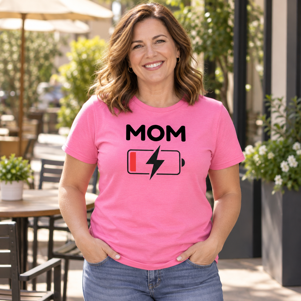 Tired Mom Battery Draining — Azalea T-Shirt — lifestyle alt