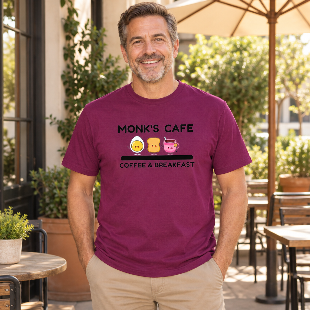 Monk's Cafe — Berry T-Shirt — lifestyle alt