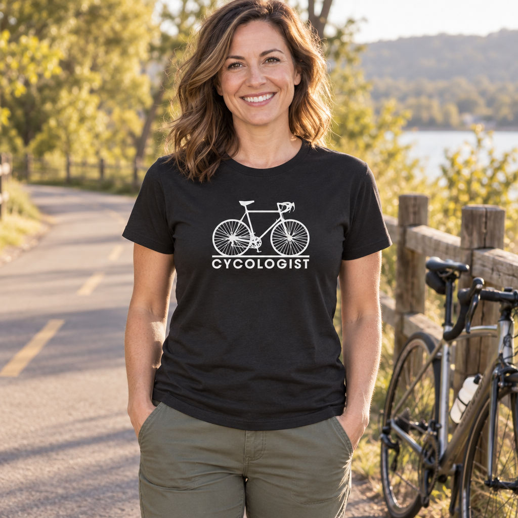 Cycologist Bicycle — Black T-Shirt — lifestyle alt