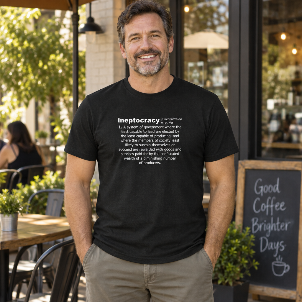 Ineptocracy Definition — Black T-Shirt — lifestyle alt