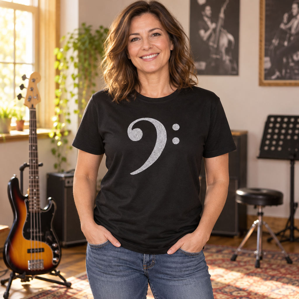 Bass Clef — Black T-Shirt — lifestyle alt