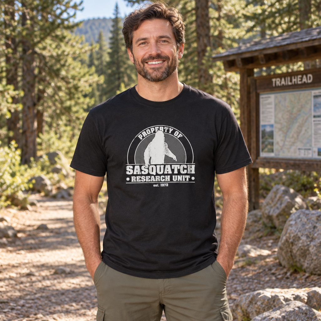 Sasquatch Research Unit — Black T-Shirt — lifestyle alt