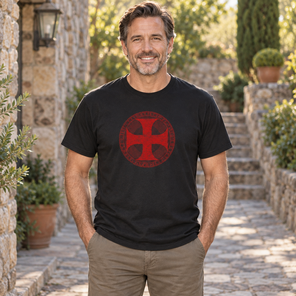 Red Cross Emblem — Black T-Shirt — lifestyle alt