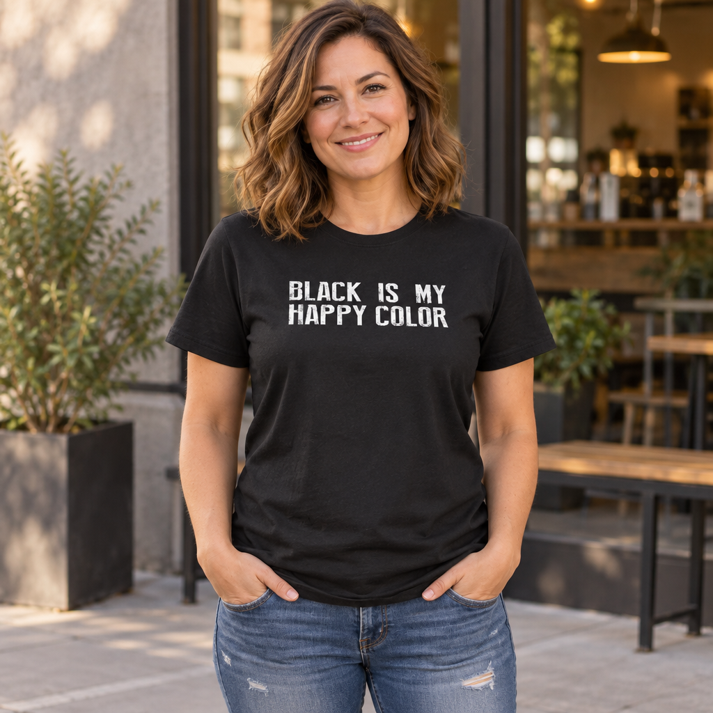Black Is My Happy Color — Black T-Shirt — lifestyle alt