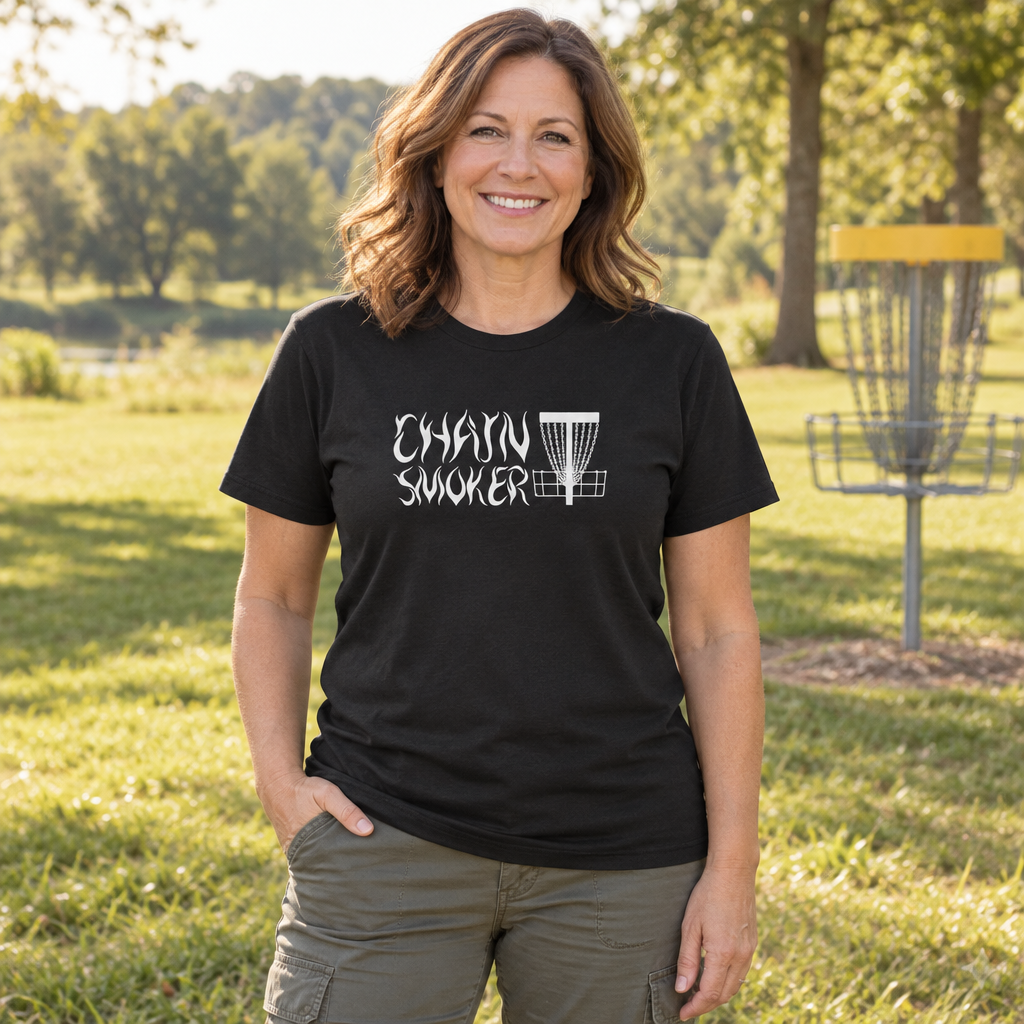 Chain Smoker Disc Golf — Black T-Shirt — lifestyle alt