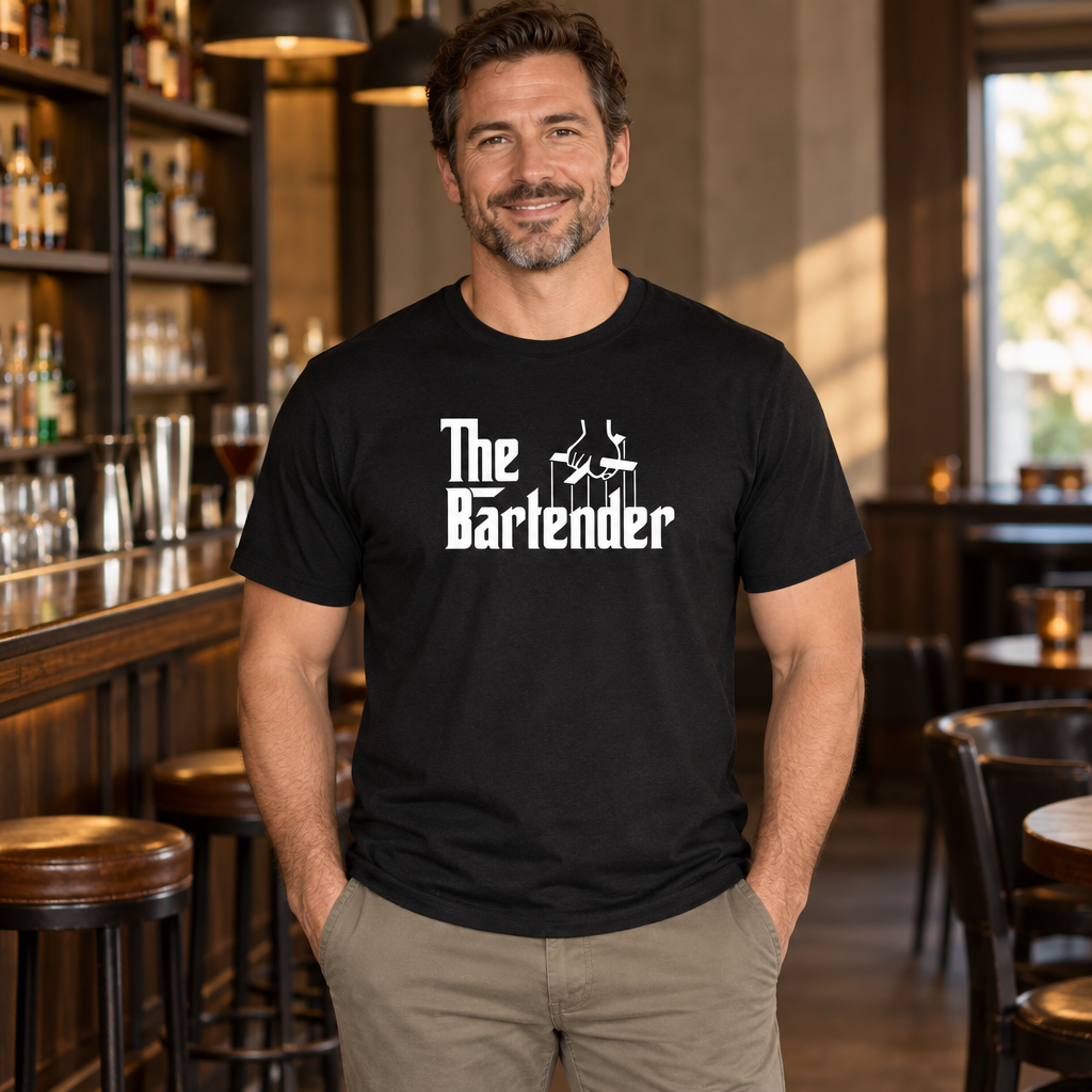 The Bartender — Black T-Shirt — lifestyle alt