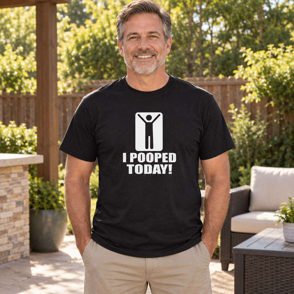 I Pooped Today — Black T-Shirt — lifestyle alt