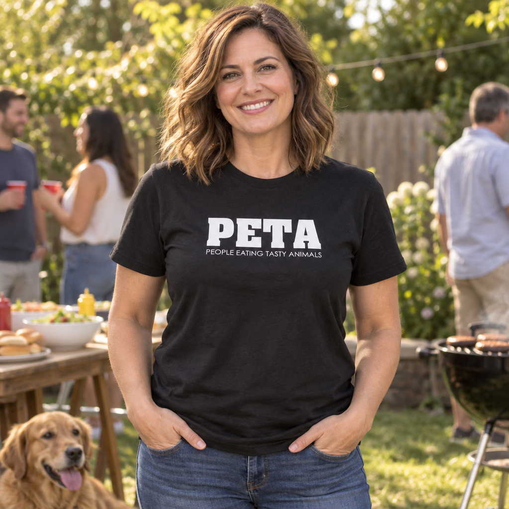 People Eating Tasty Animals — Black T-Shirt — lifestyle alt