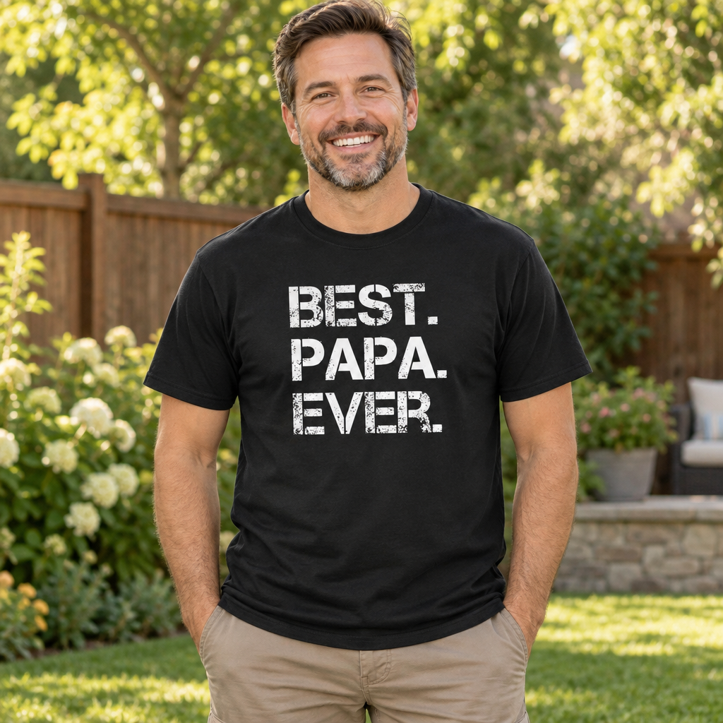 Best Papa Ever — Black T-Shirt — lifestyle alt